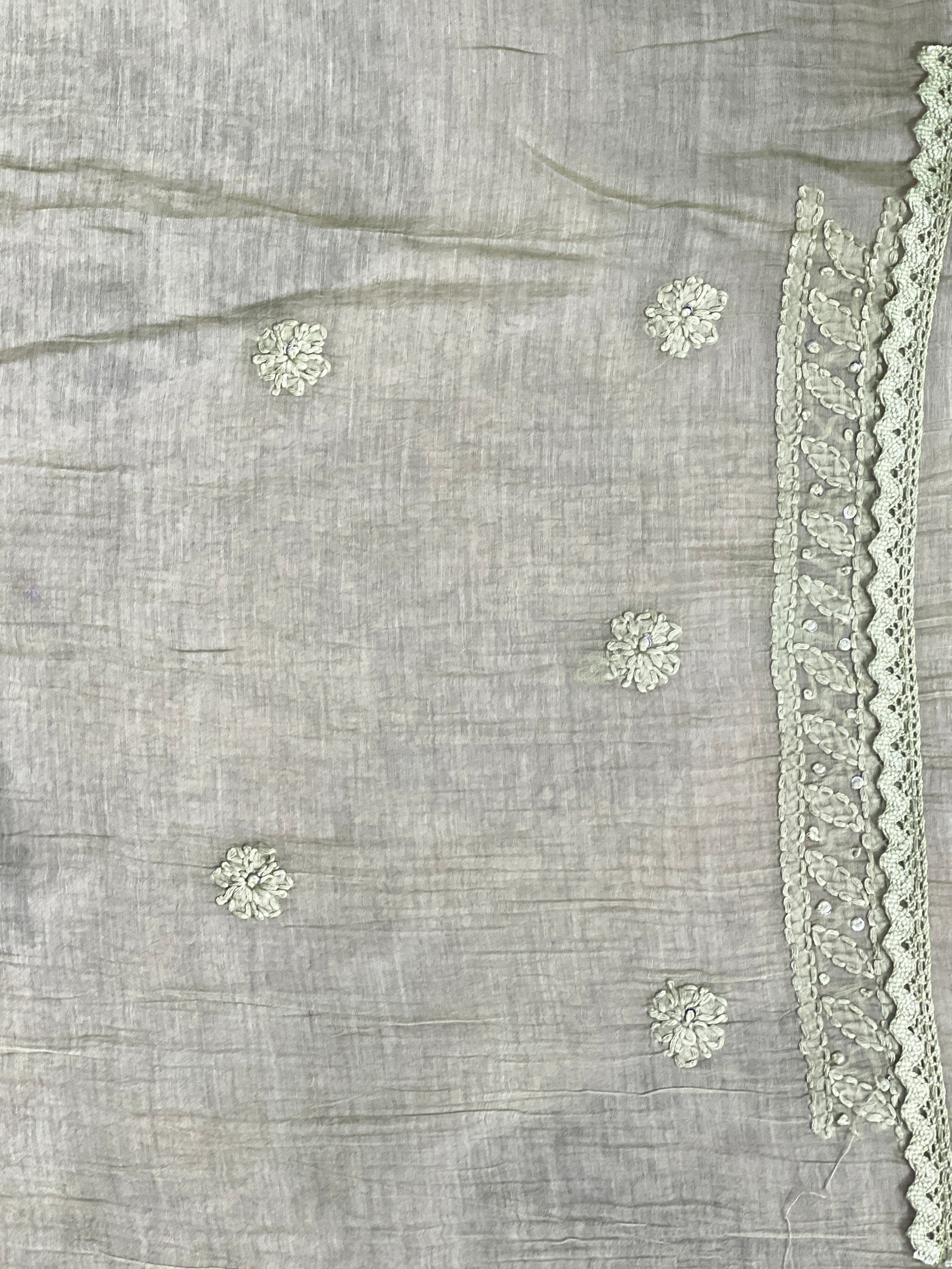 Chikankari Work Detailed Pure Cotton Saree | GMA184