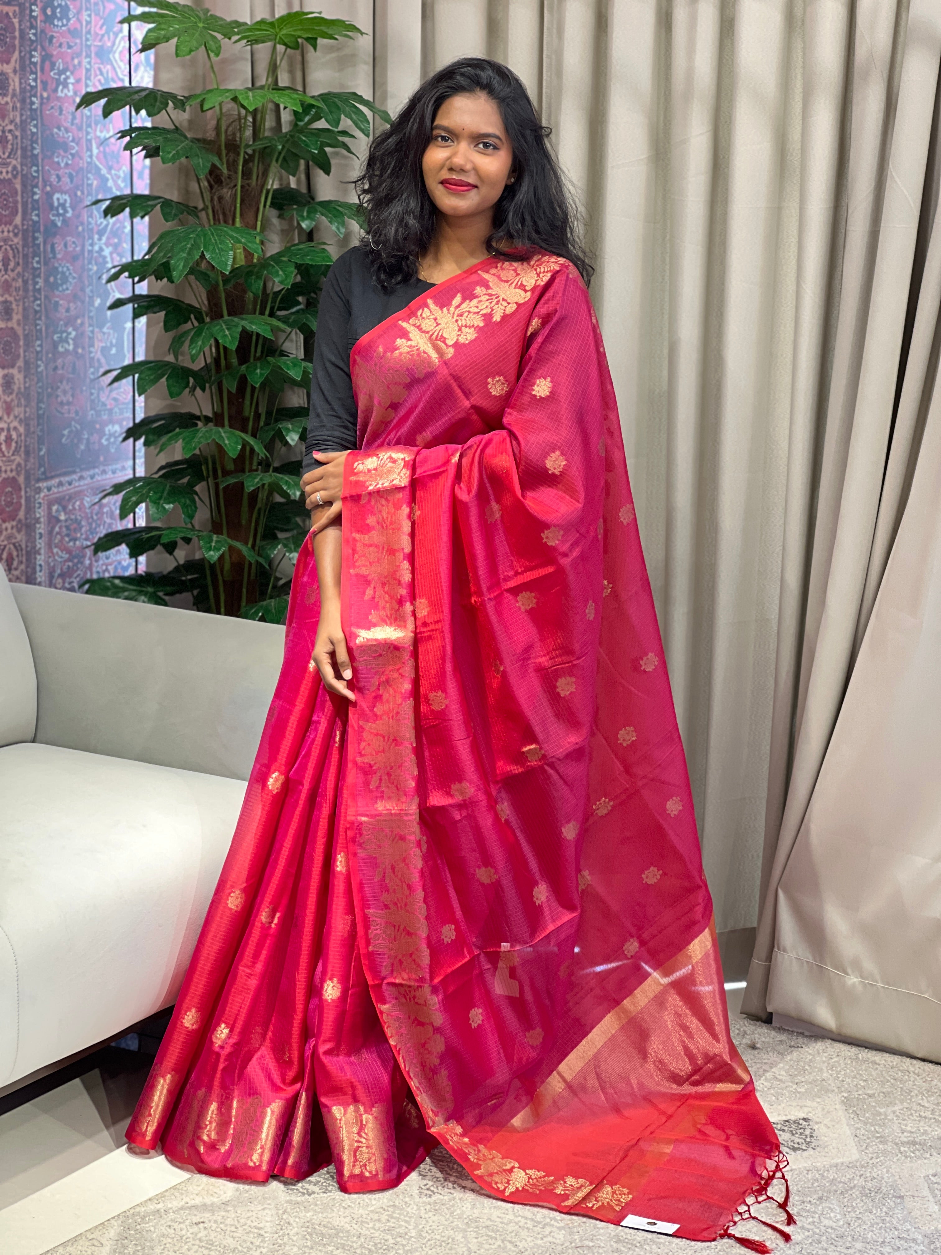 Mangalgiri Border Detailed Silk Kota Saree | YNG1011