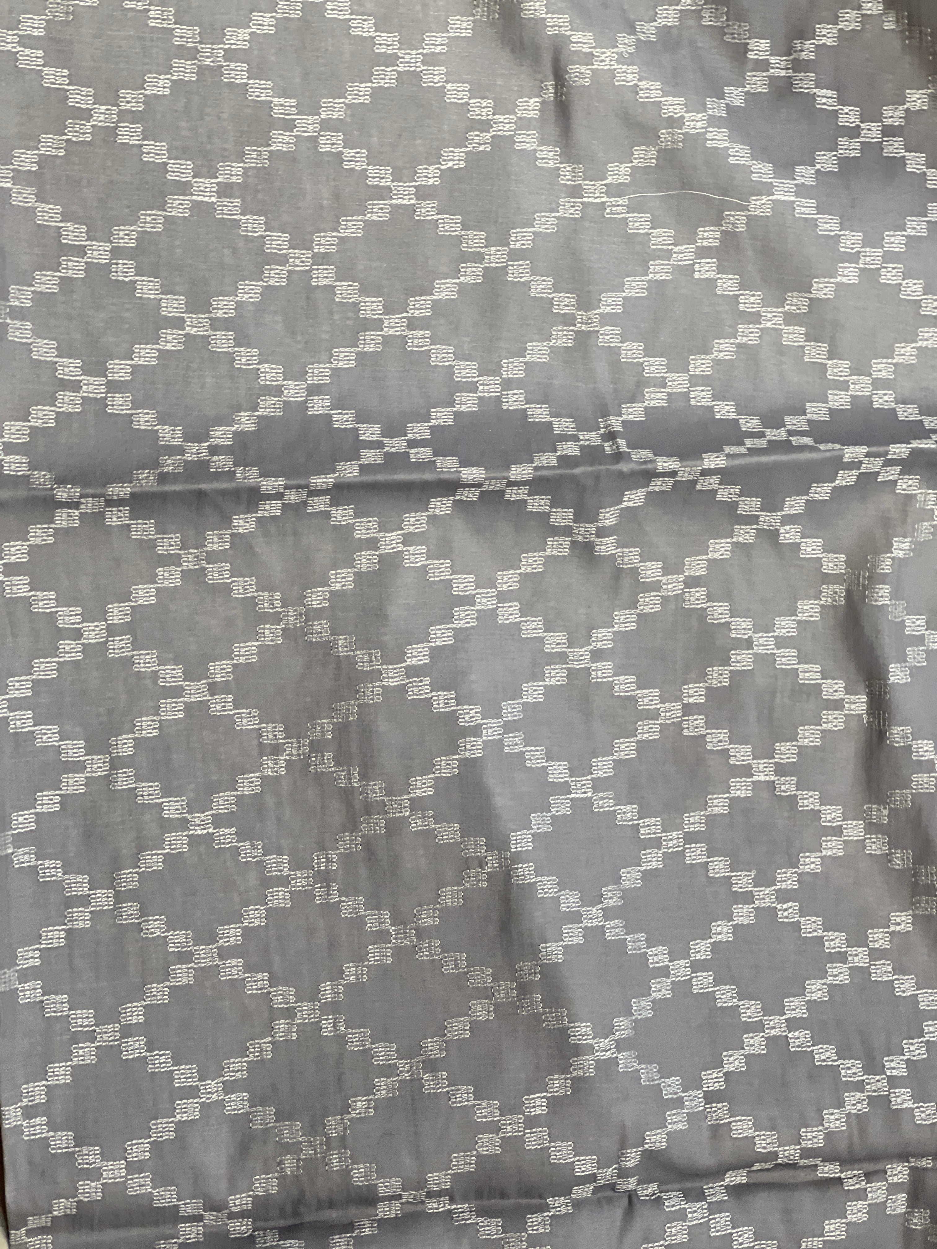 Machine Embroidery Geometric Patterned Tussar Finish Saree | SUN369