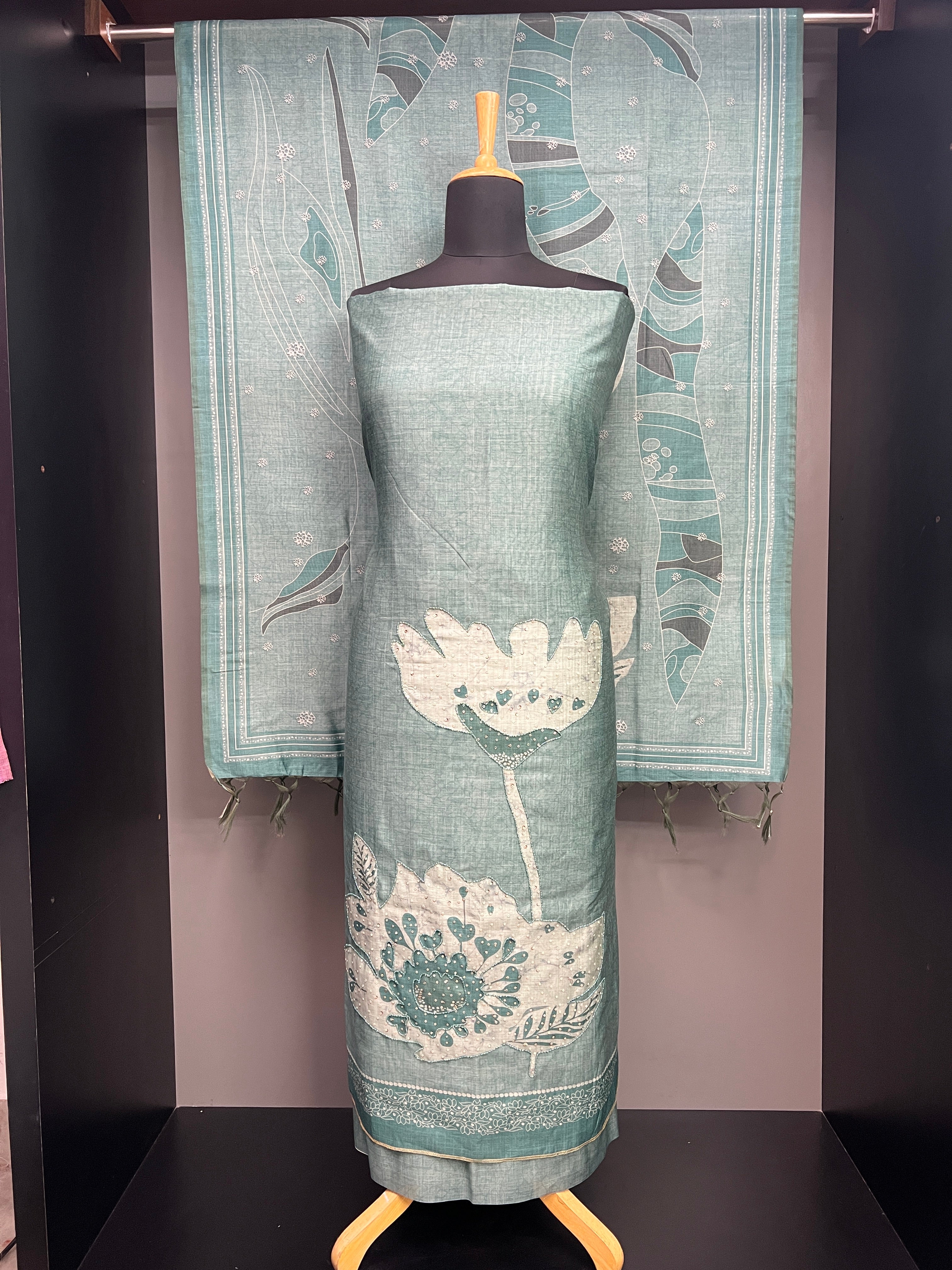 Floral Digital Printed Chanderi Finish Salwar Set | SGS170