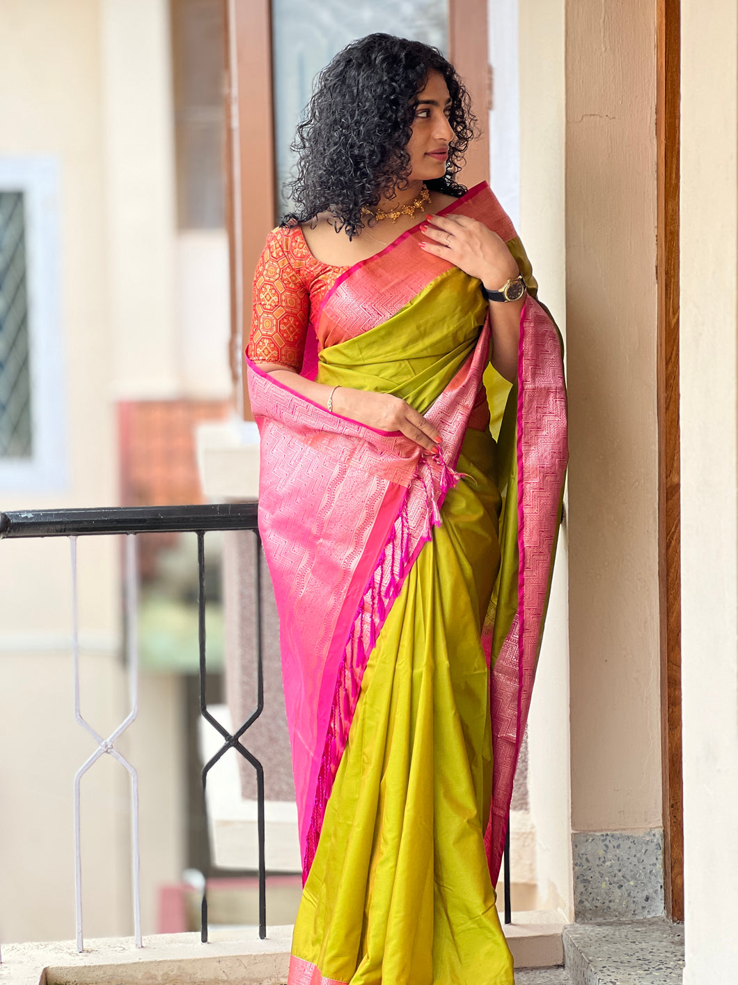 Double Shaded Semi Silk Saree | SKT117