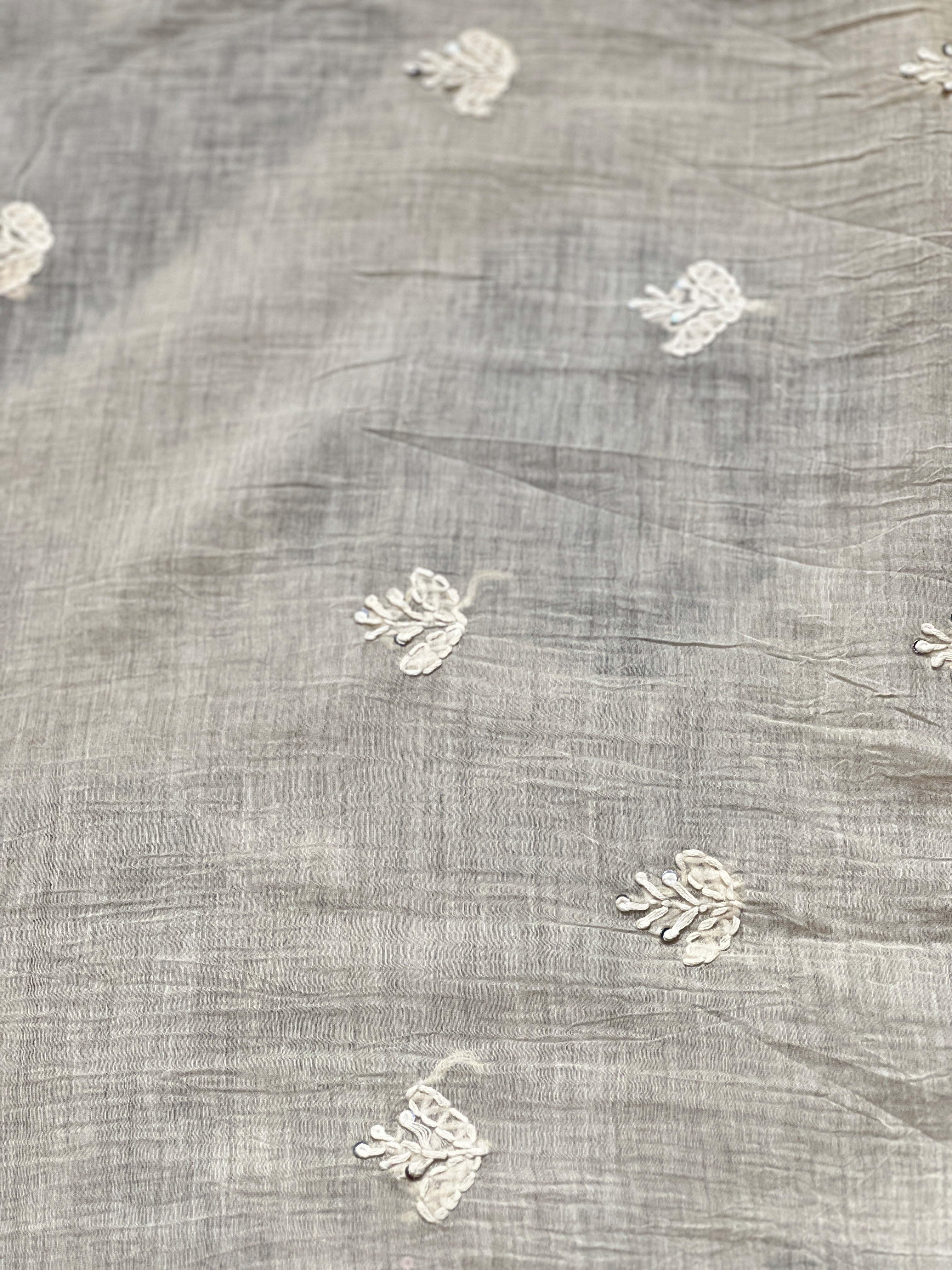 Chikankari Work Detailed Pure Cotton Saree | GMA179