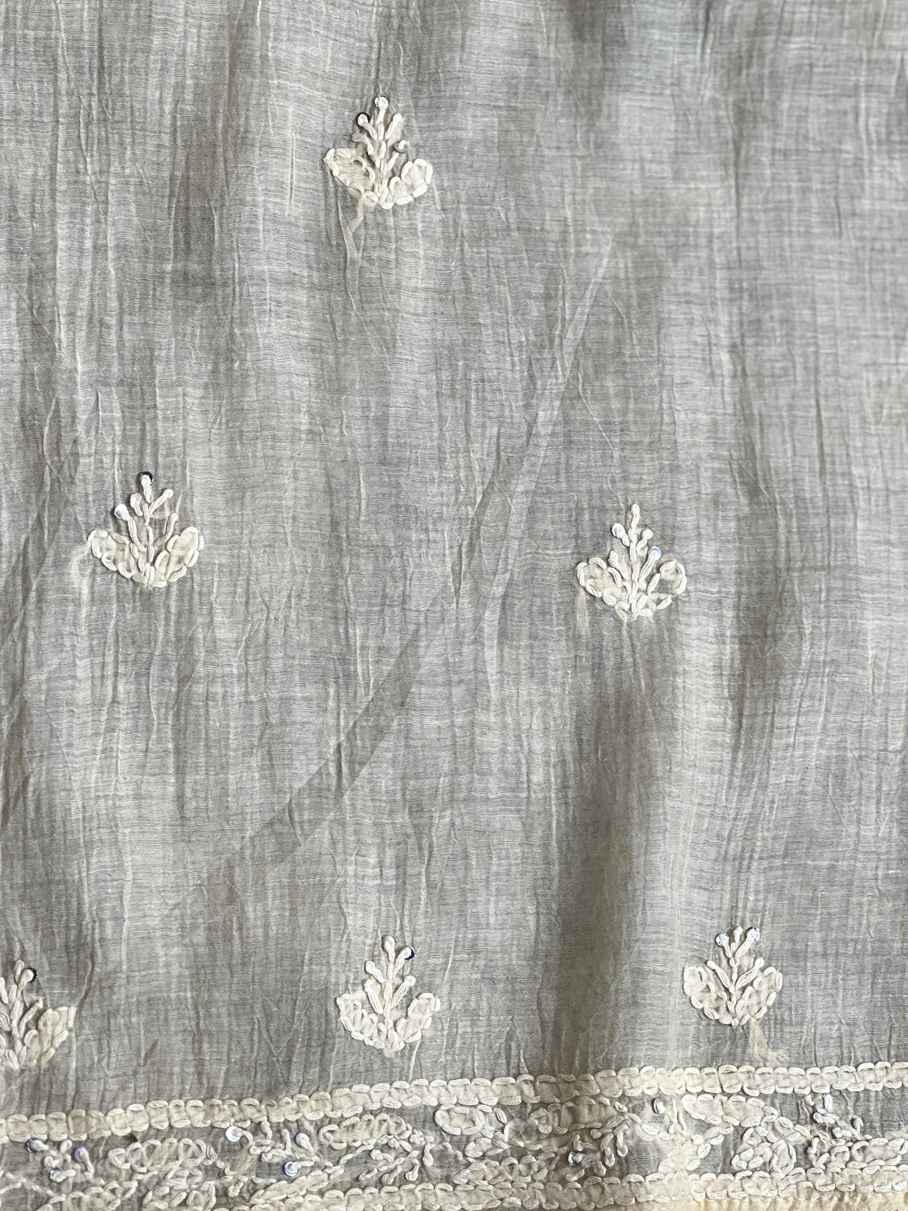 Chikankari Work Detailed Pure Cotton Saree | GMA179