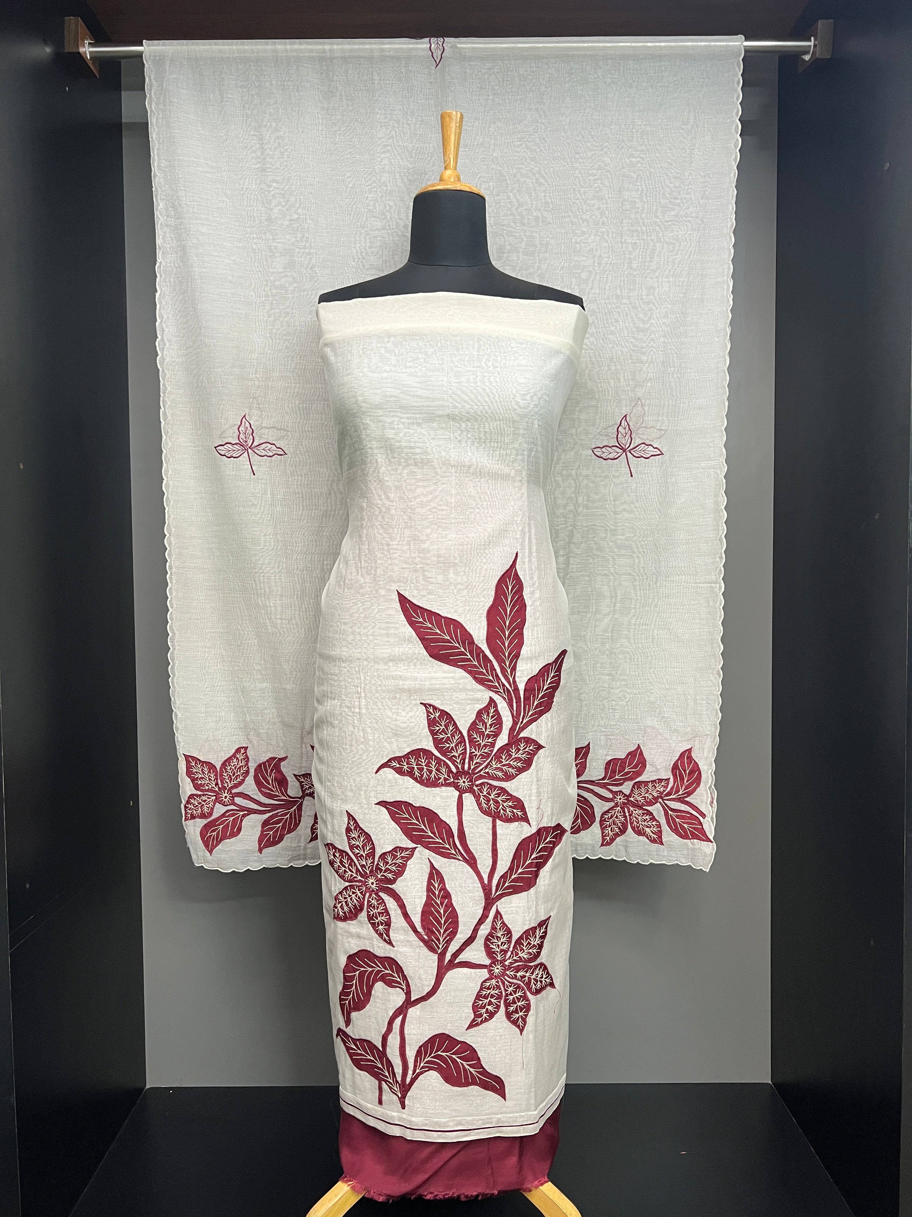 Floral Applique Detailed Chanderi Silk Salwar Set | SGS121