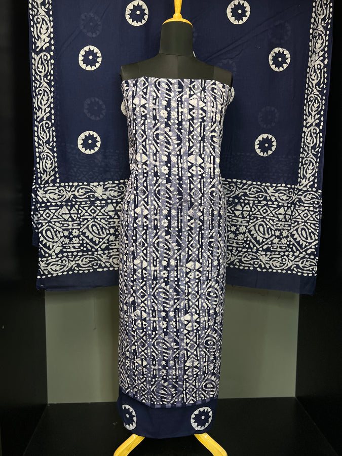 Batik Print With Mirror Detailed Cotton Salwar Set | MT126