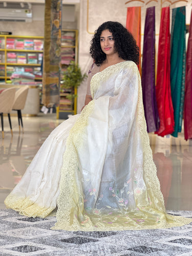 Embroidery Detailed Tussar Kota Saree | SBS970