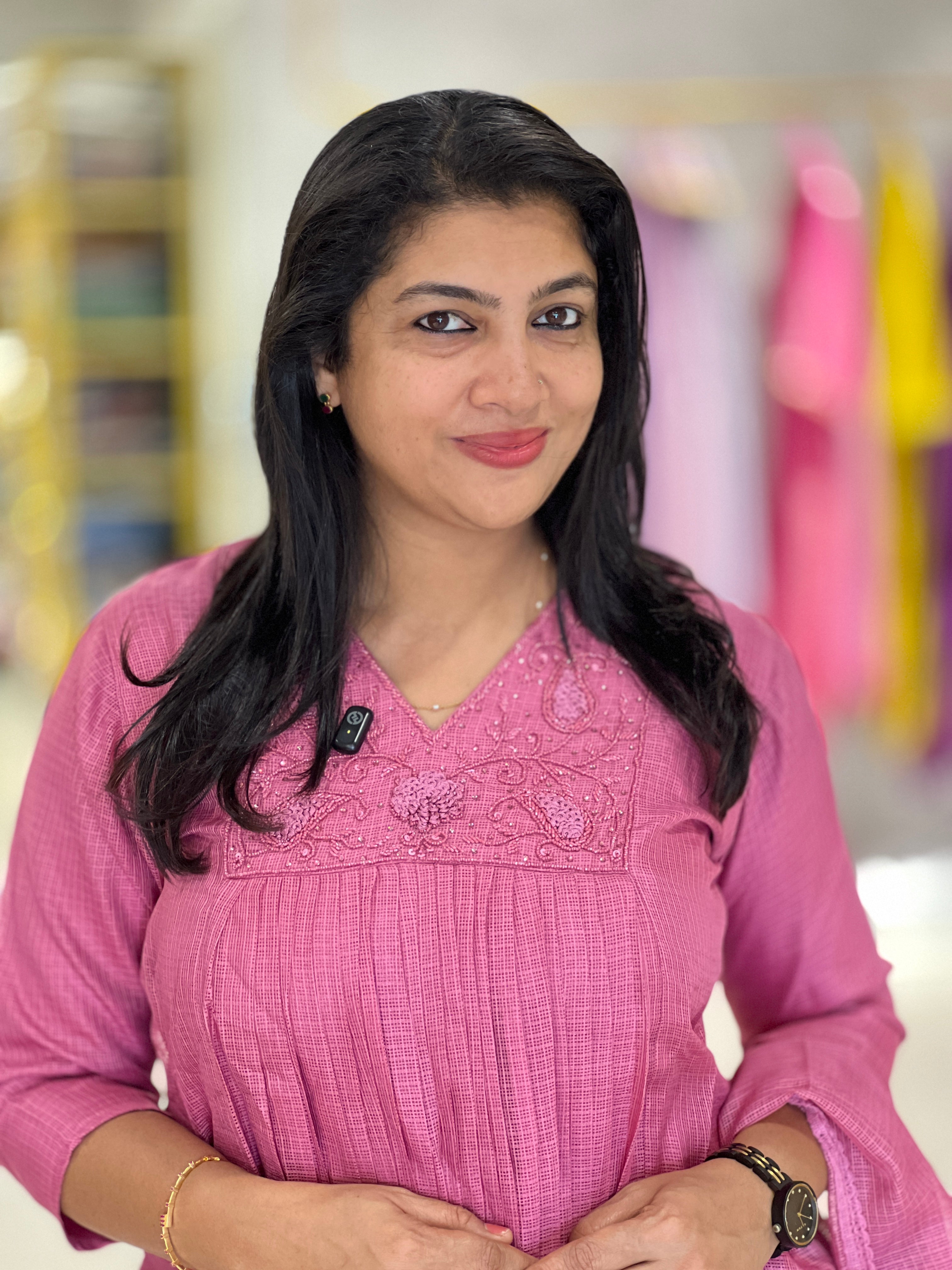 Handwork Detailed Silky Kota Kurta Set | SLM179