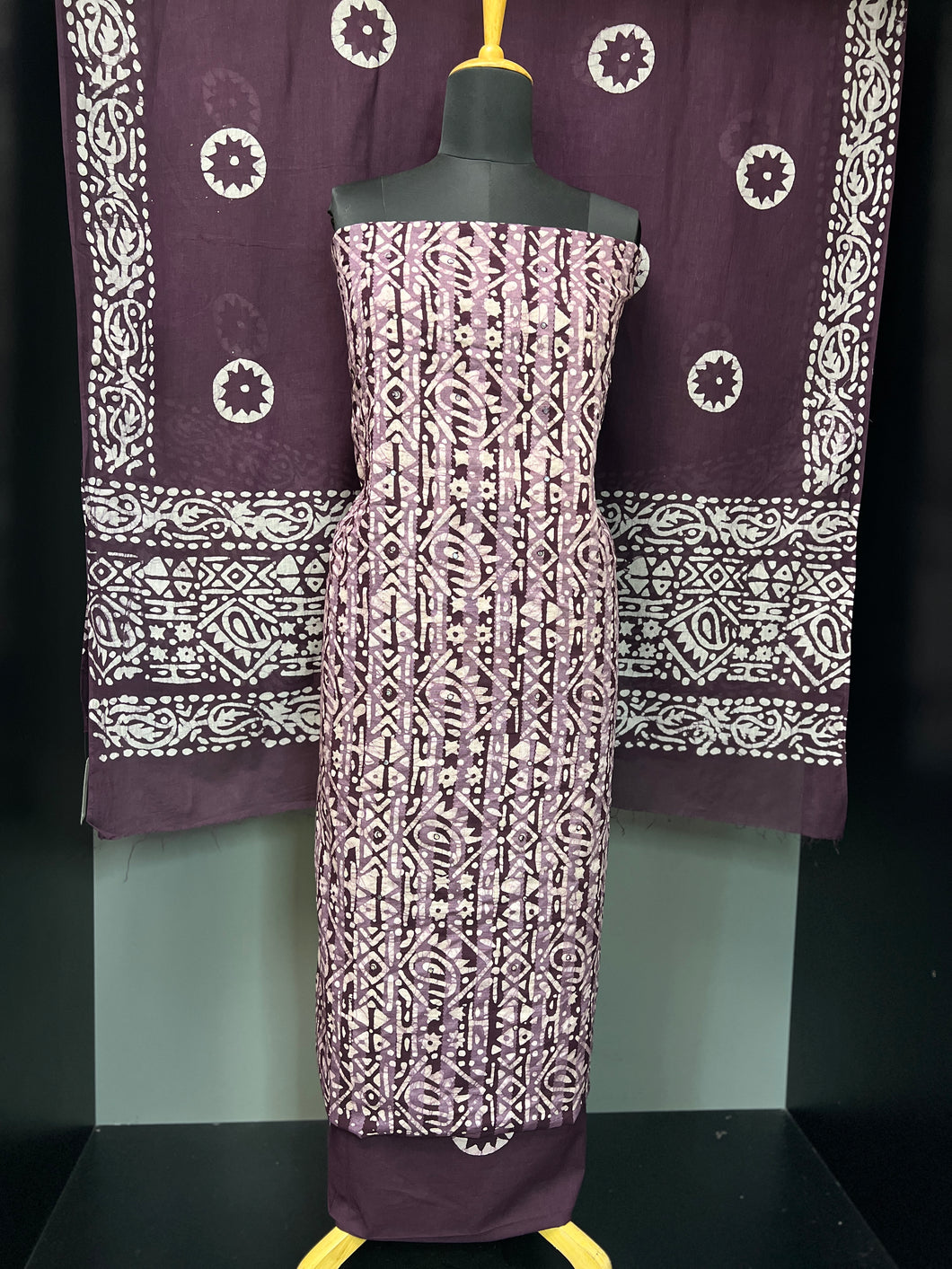 Batik Print With Mirror Detailed Cotton Salwar Set | MT125