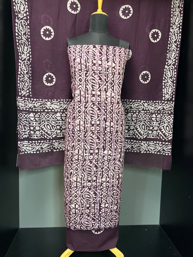 Batik Print With Mirror Detailed Cotton Salwar Set | MT125