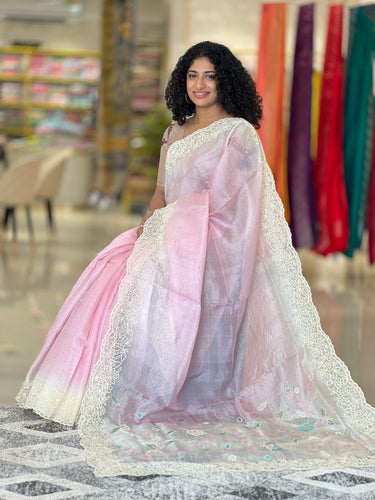 Embroidery Detailed Tussar Kota Saree | SBS971