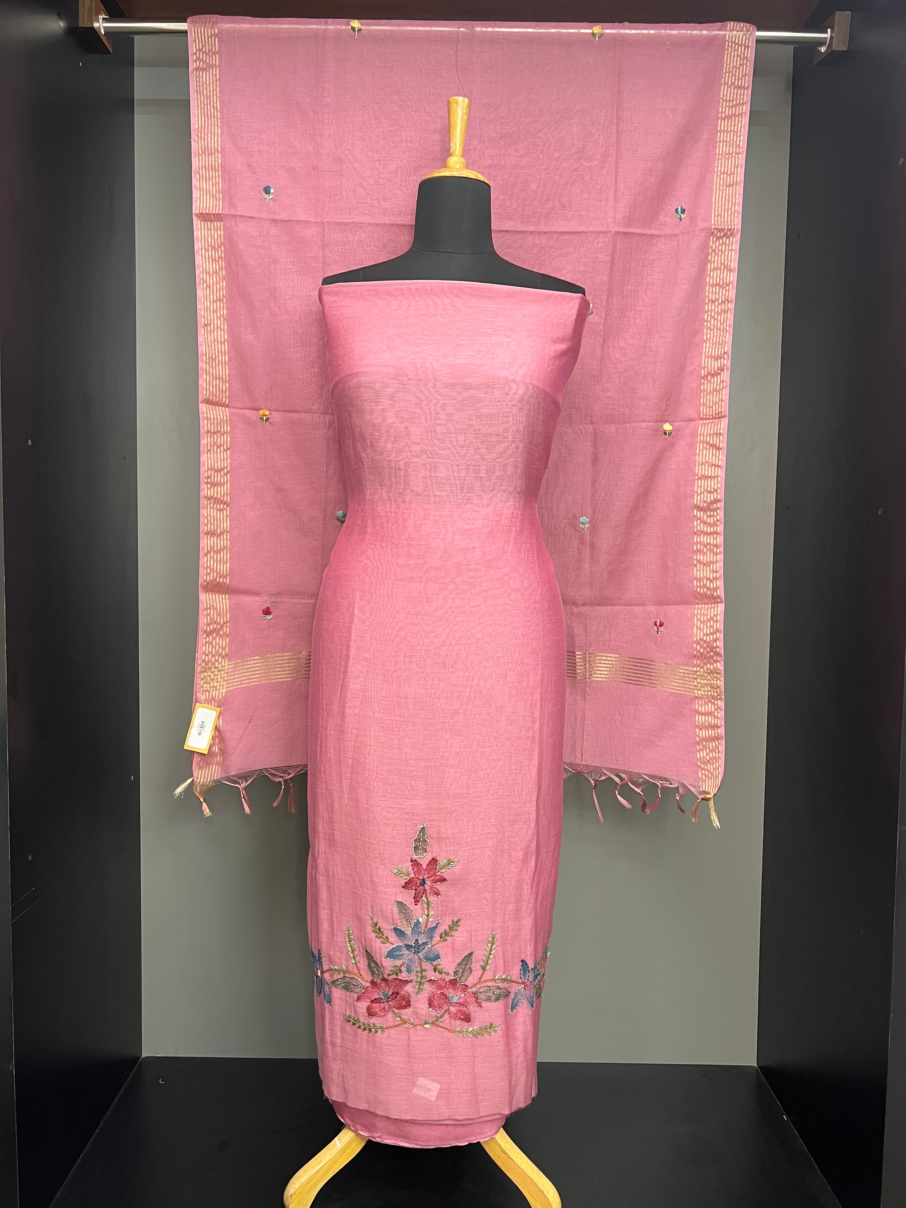 Floral Patterned Chanderi Finish Salwar Set |  SGS197