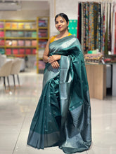 Traditional Silver Zari Buta Weaved Semi Silk Saree | HT157