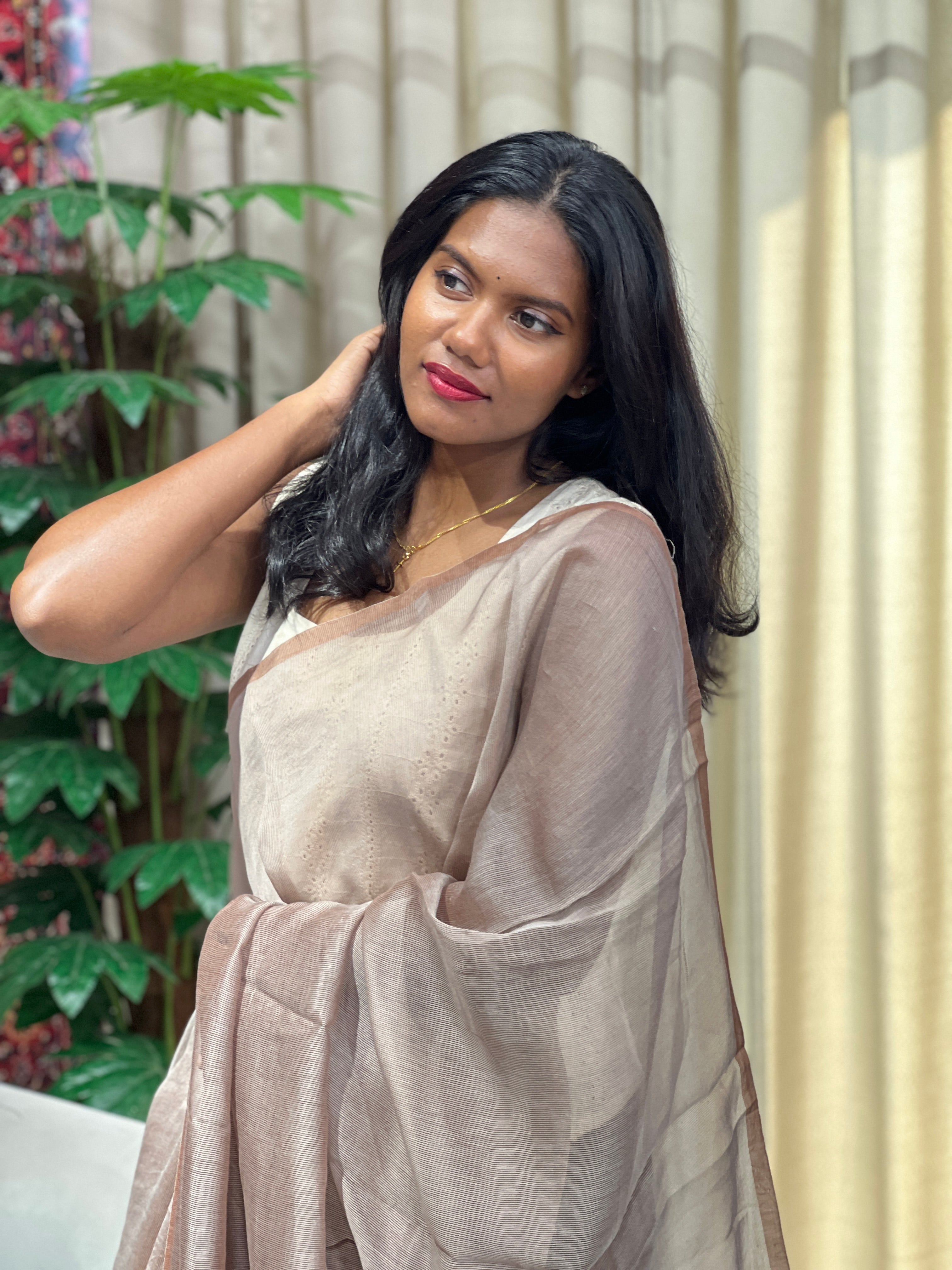 Twine Cut Work Embroidered Supernet Kota Saree | TC220