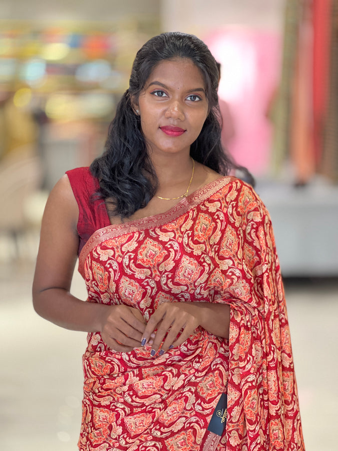 Printed Chinon Saree | SSN343