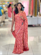 Printed Chinon Saree | SSN343