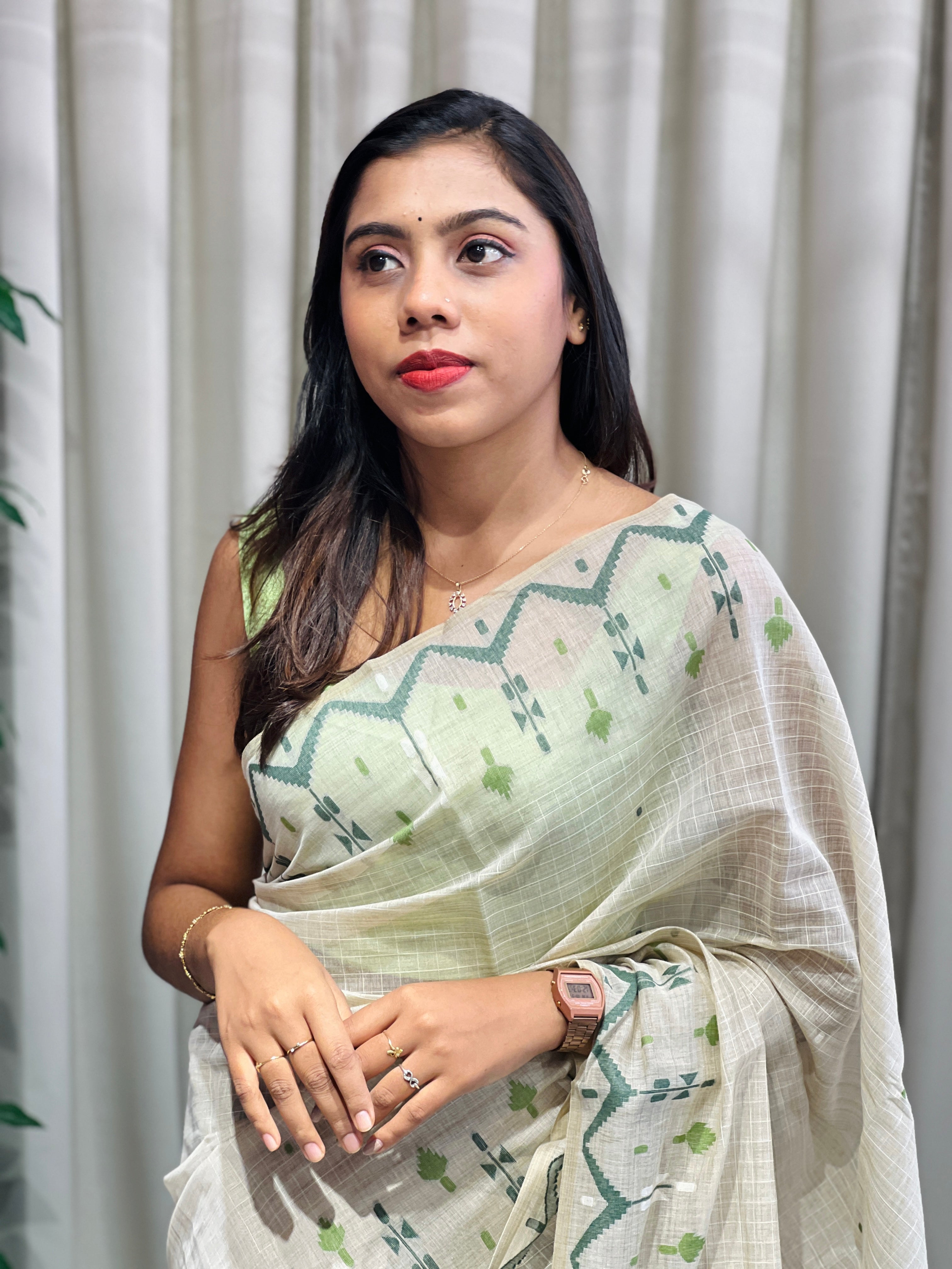 Jamdani Woven Chanderi Saree | YNG901