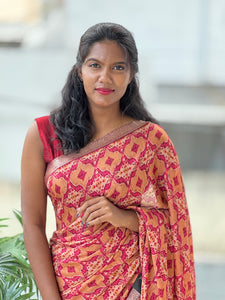 Printed Chinon Saree | SSN344