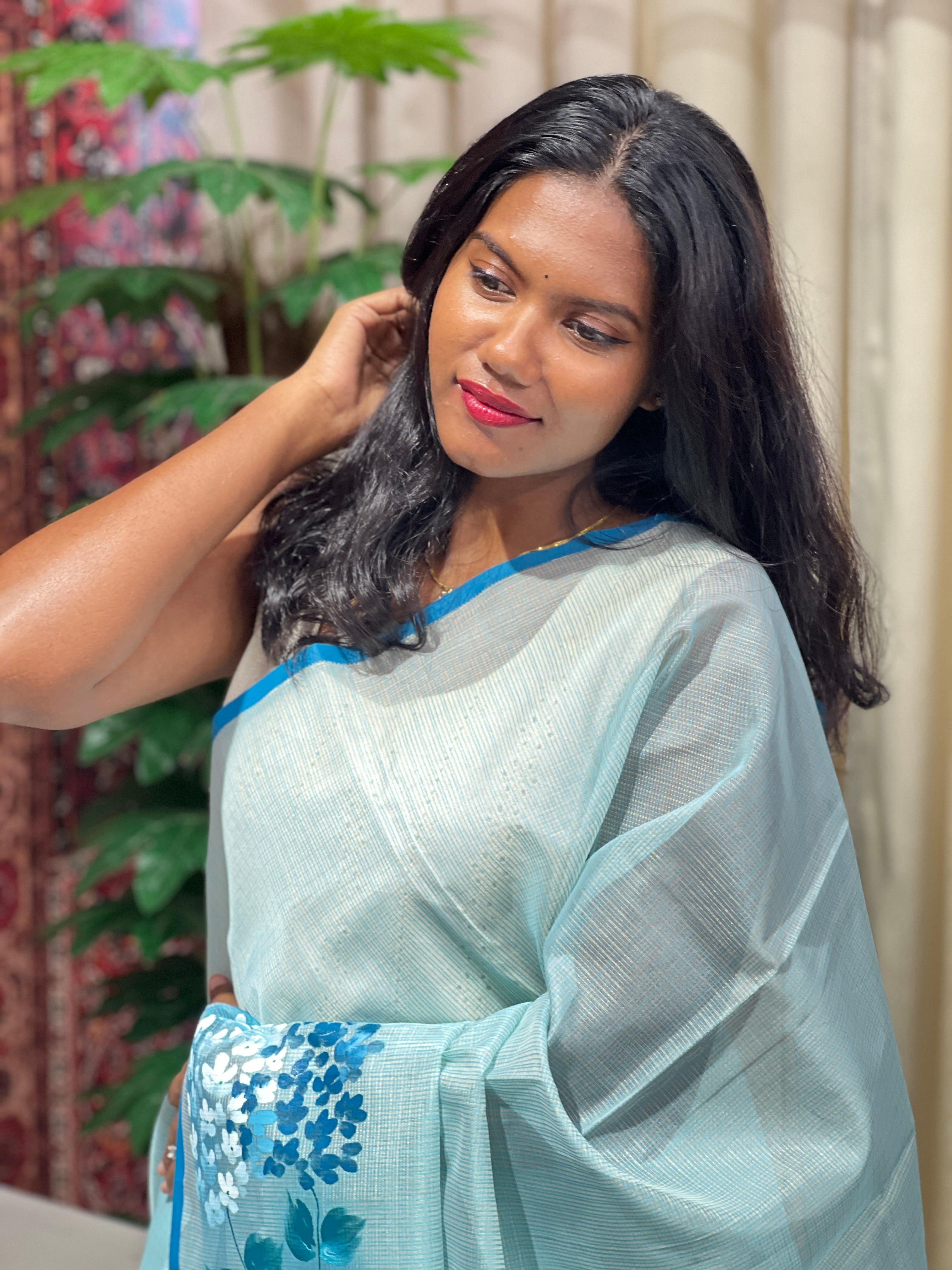 Floral Painted Silky Kota Saree | JSC507