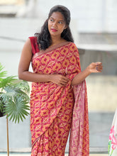 Printed Chinon Saree | SSN344