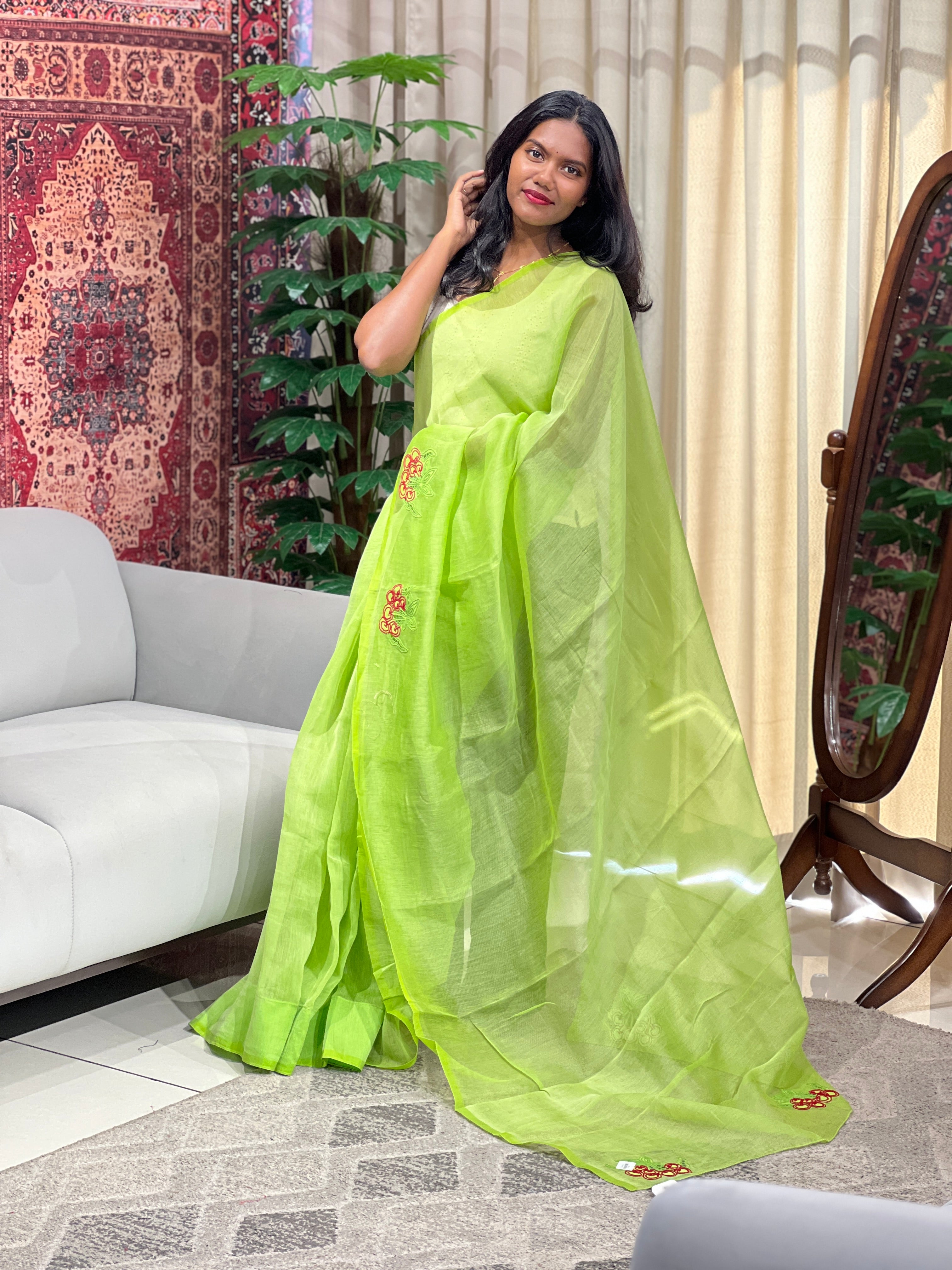 Twine Cut Work Embroidered Supernet Kota Saree | TC225