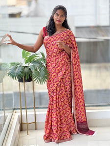 Printed Chinon Saree | SSN344