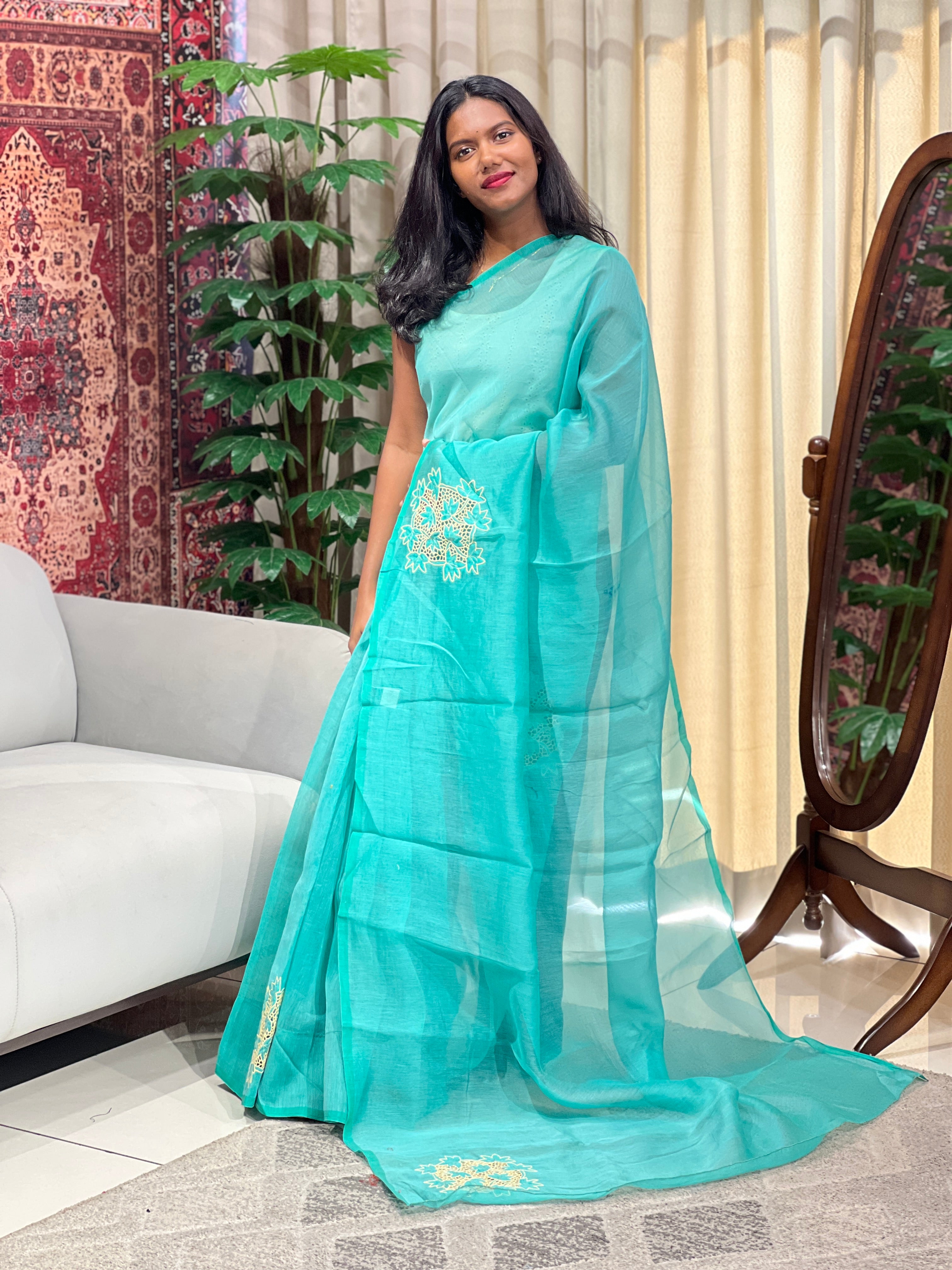 Twine Cut Work Embroidery Detailed Supernet Kota Saree | TC159