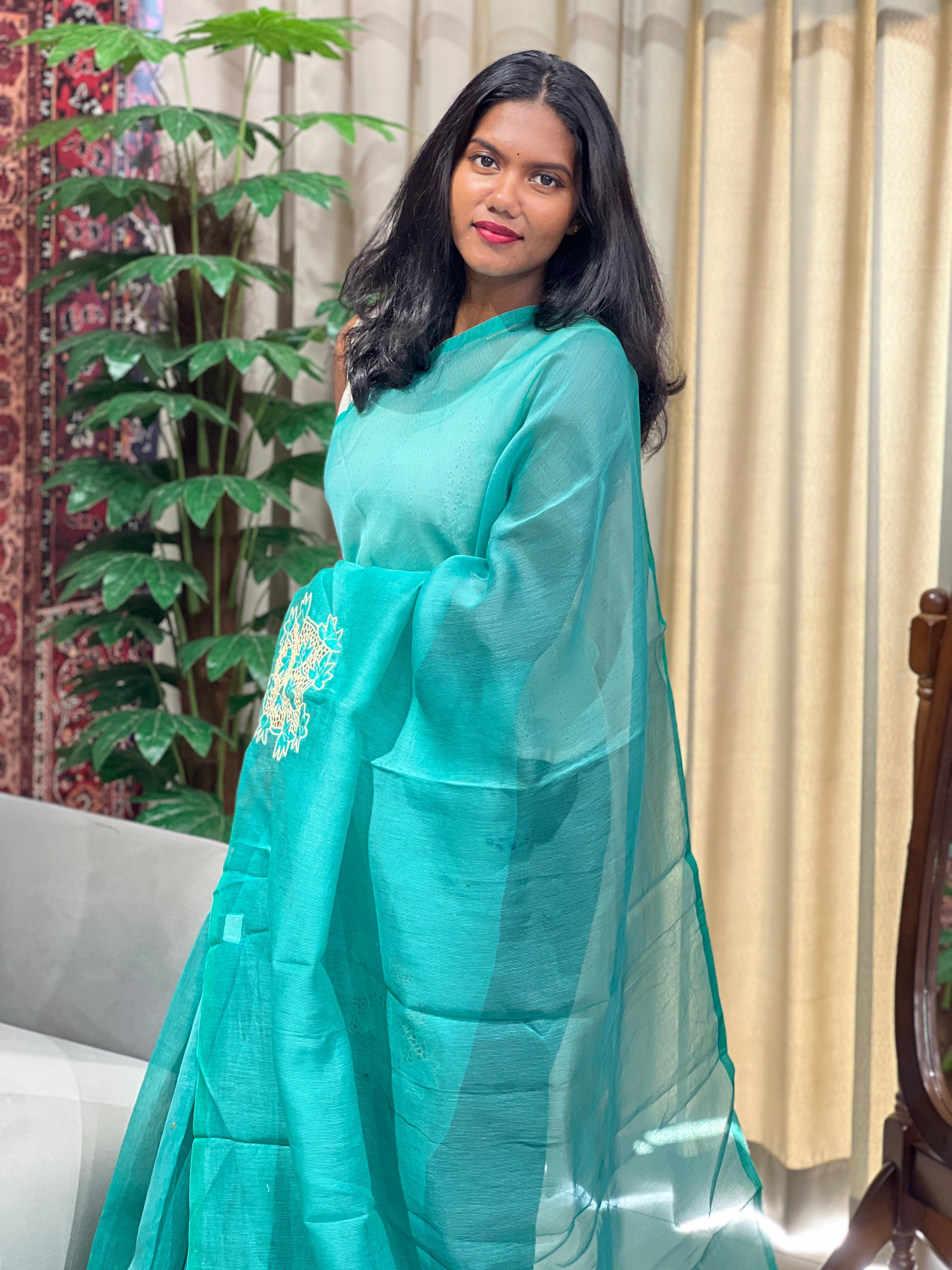 Twine Cut Work Embroidery Detailed Supernet Kota Saree | TC159