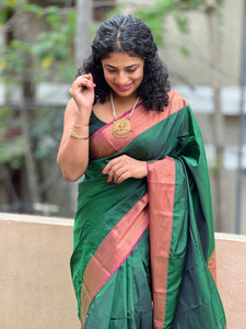 Geometrical Weaving Border Semi Silk Saree | SKT106