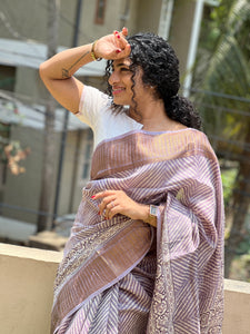 Screen Printed Chanderi Saree | RGD172