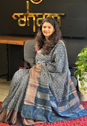 Banarasi Weaved Chanderi Saree | SMC111