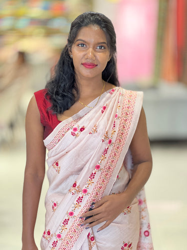 Floral Digital Printed Semi Tussar Saree | SSN348