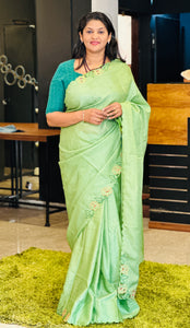 Twine Cut Work Embroidery Placement Detailed Semi Silk Saree | TC412