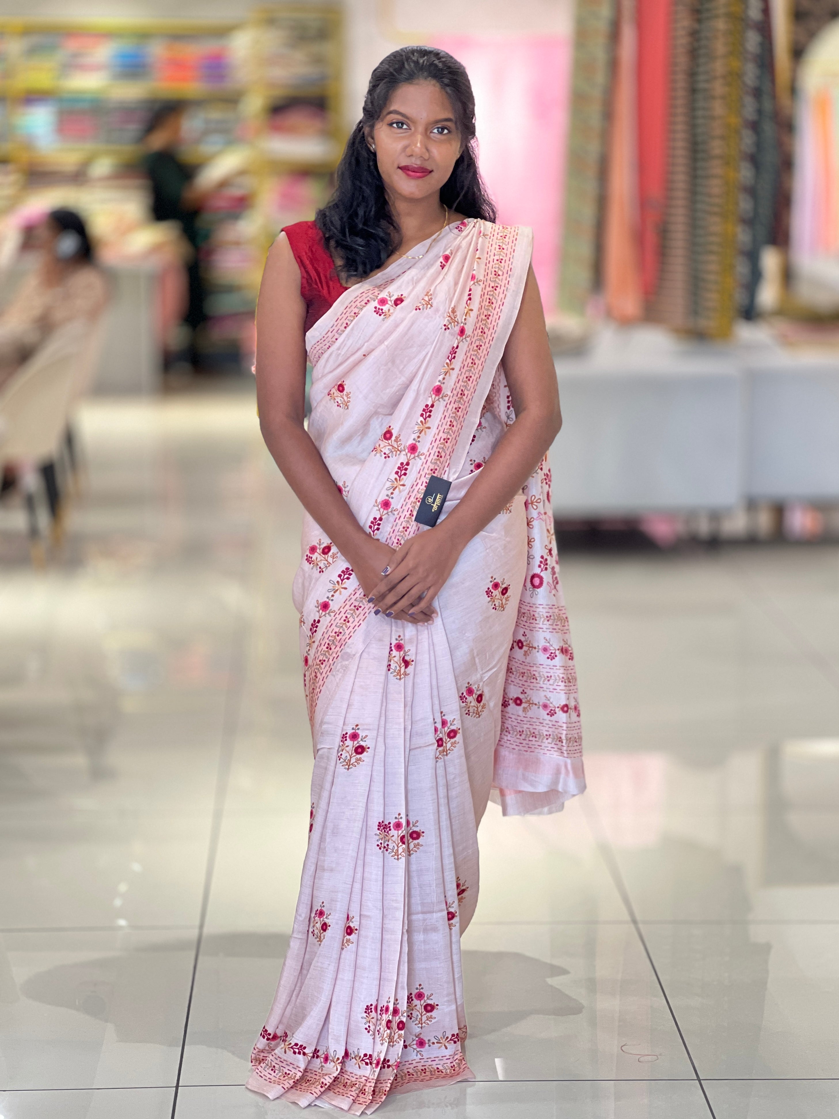 Floral Digital Printed Semi Tussar Saree | SSN348