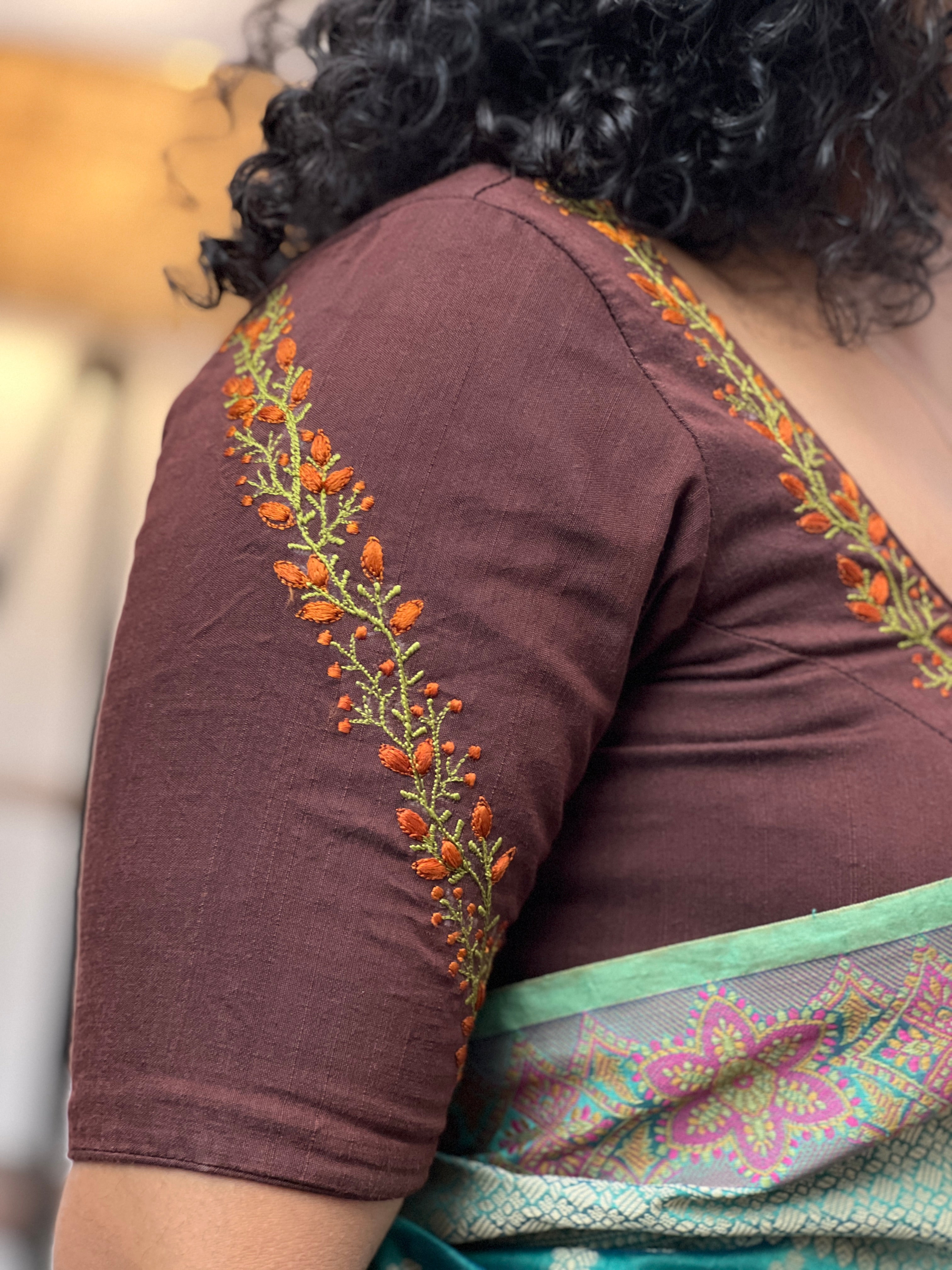 Machine Embroidery PV Material  Unstitched Blouse | BM136