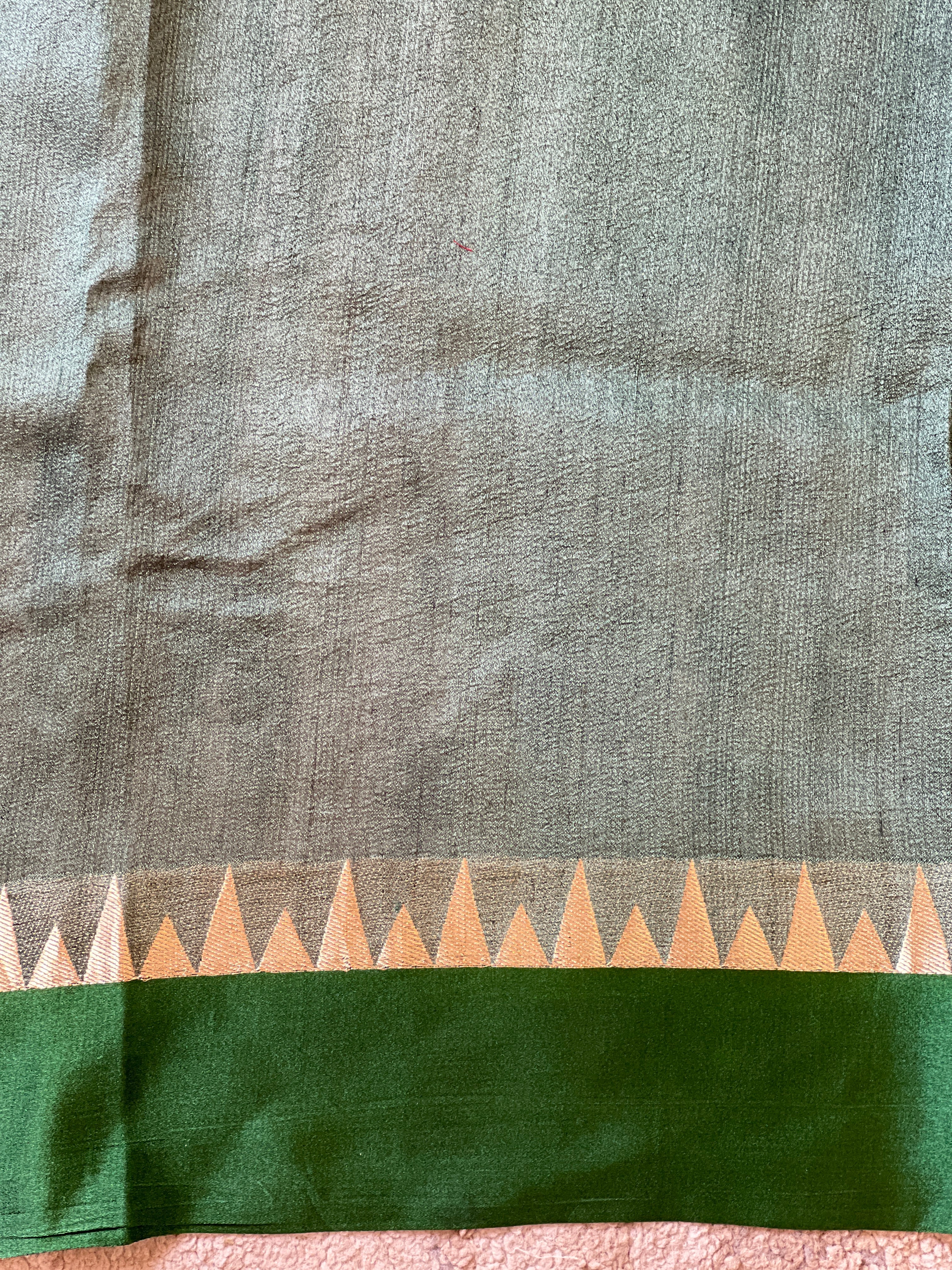 Temple Border Pattern Tussar Saree | MB192
