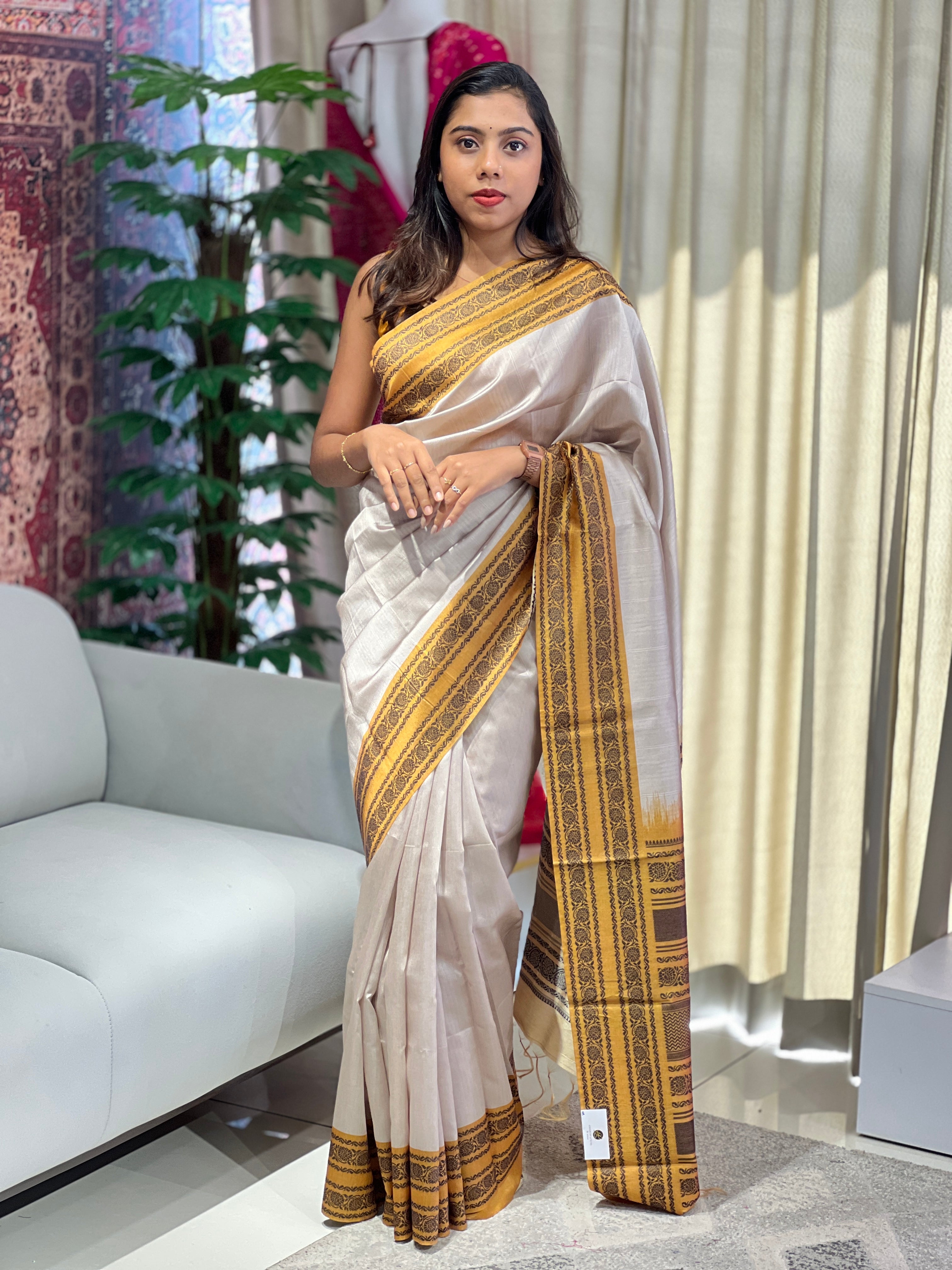 Thread Woven Semi Silk Saree | YNG905