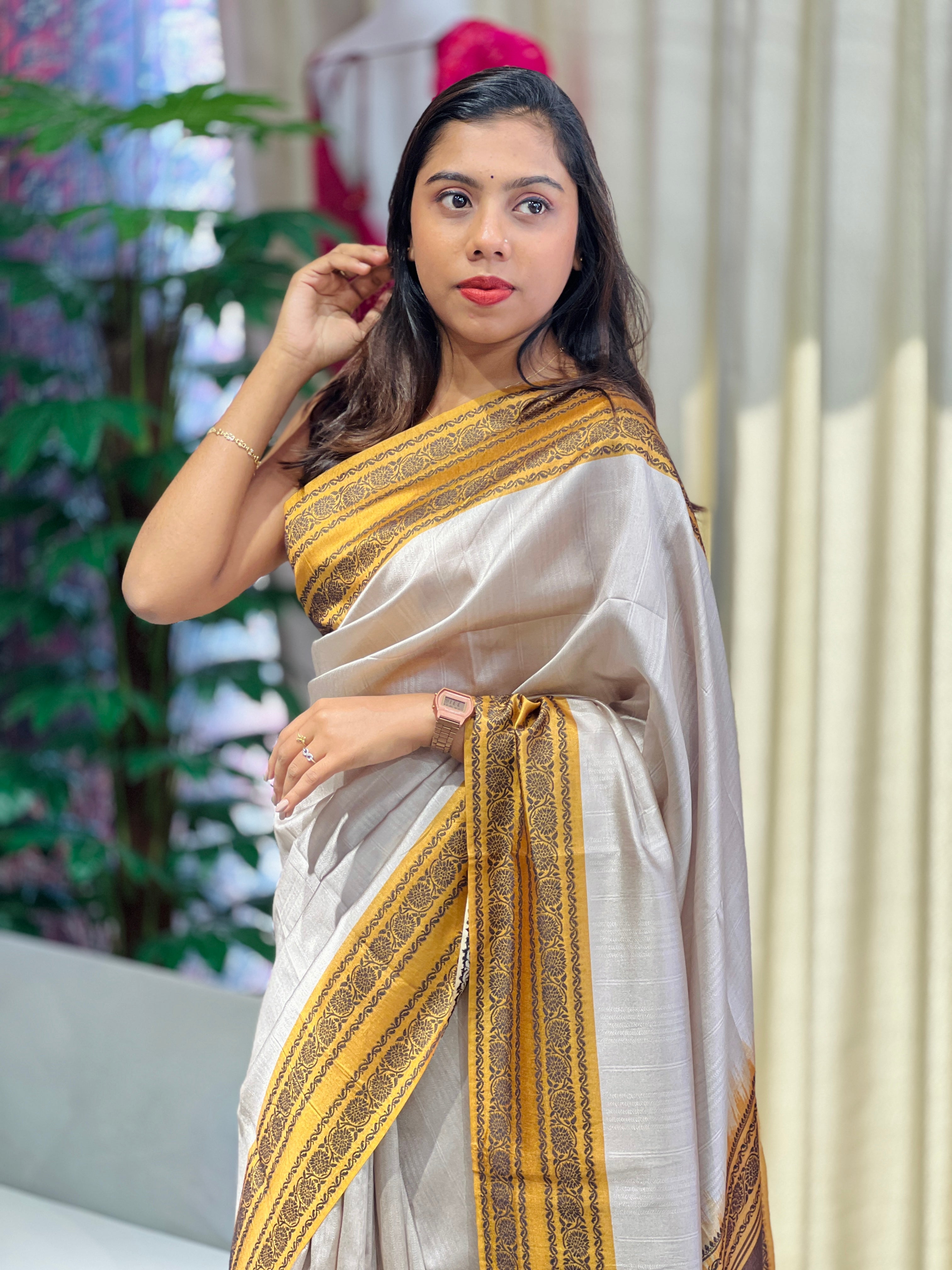 Thread Woven Semi Silk Saree | YNG905