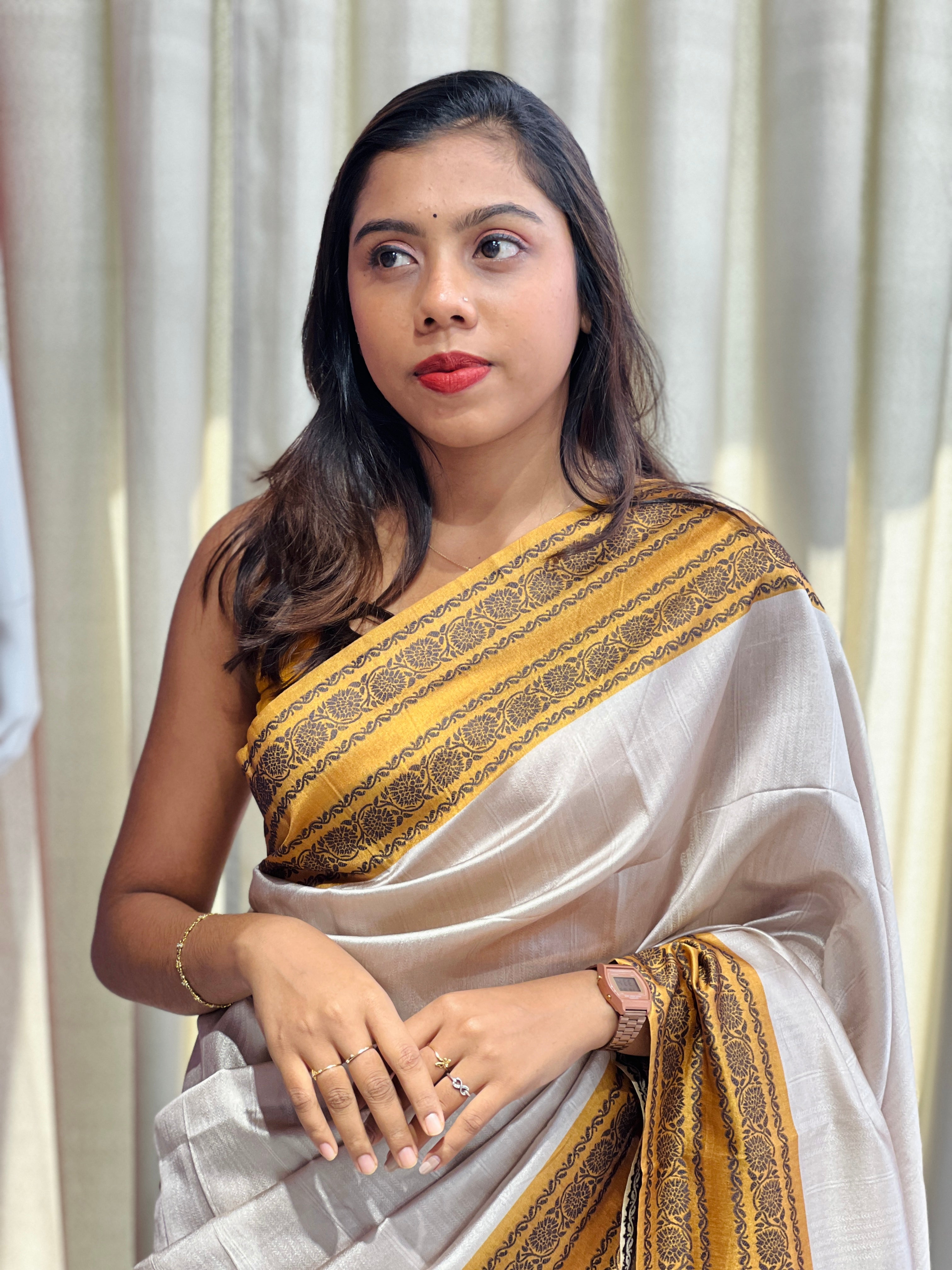 Thread Woven Semi Silk Saree | YNG905