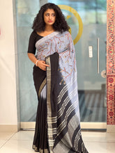 Hand Embroidery Linen Finish Saree | RP551