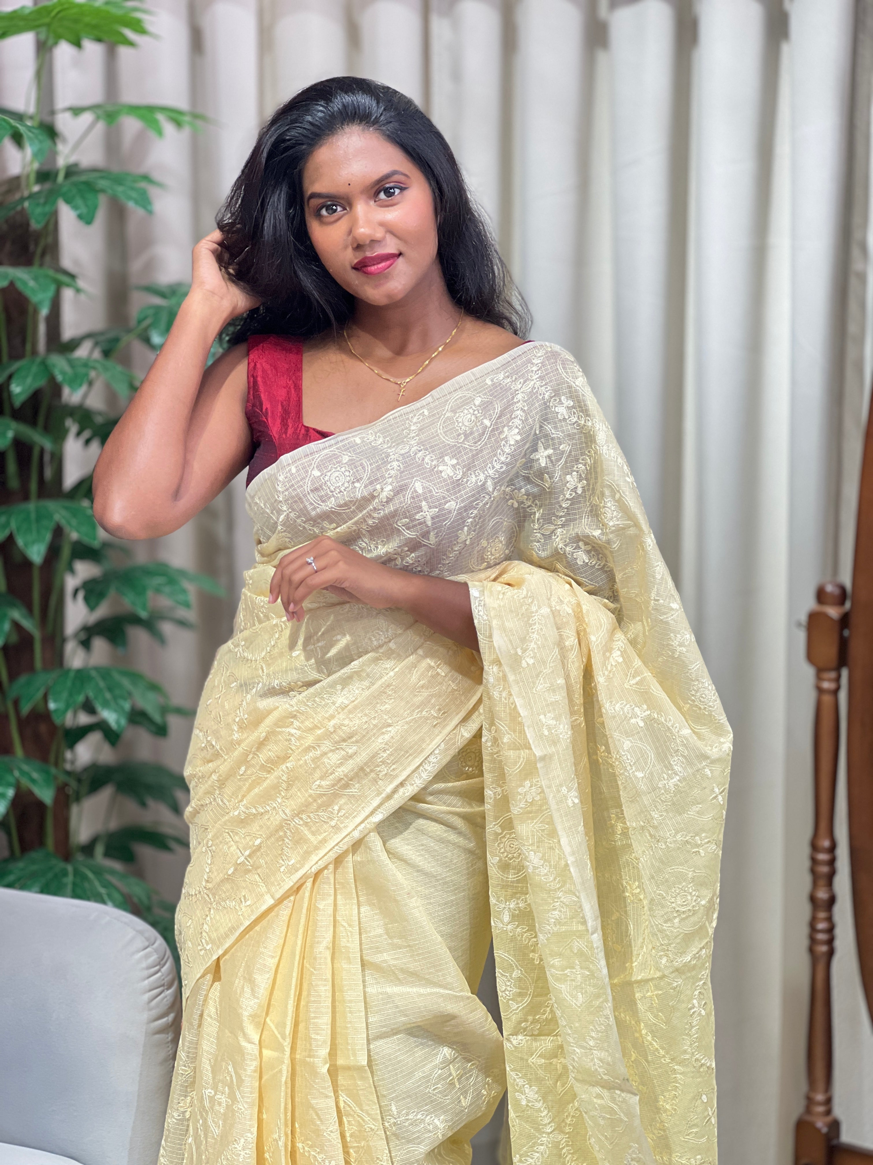 Machine Embroidery Silky Kota Saree | PKS191