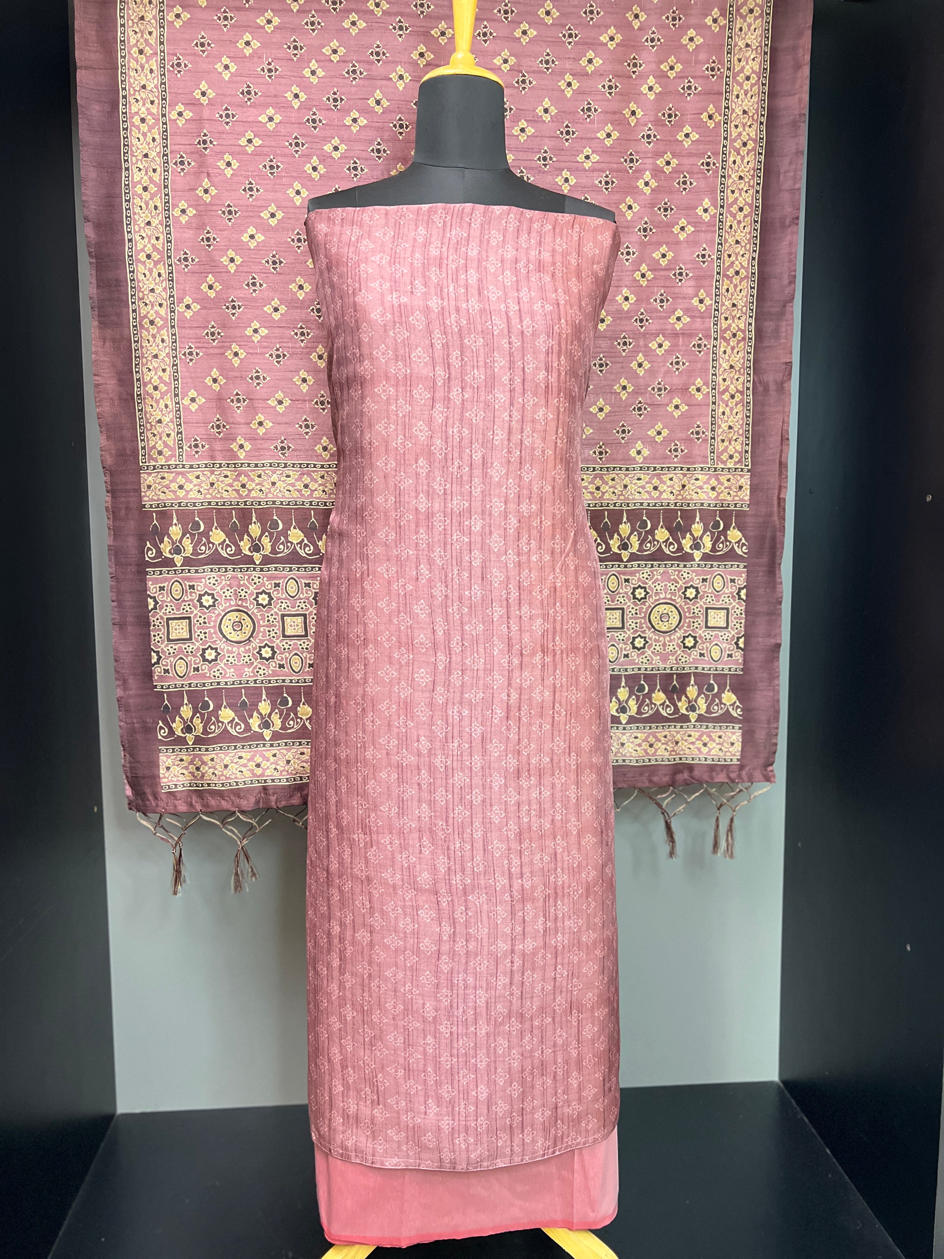 Printed Semi Tussar Salwar Set | SP195