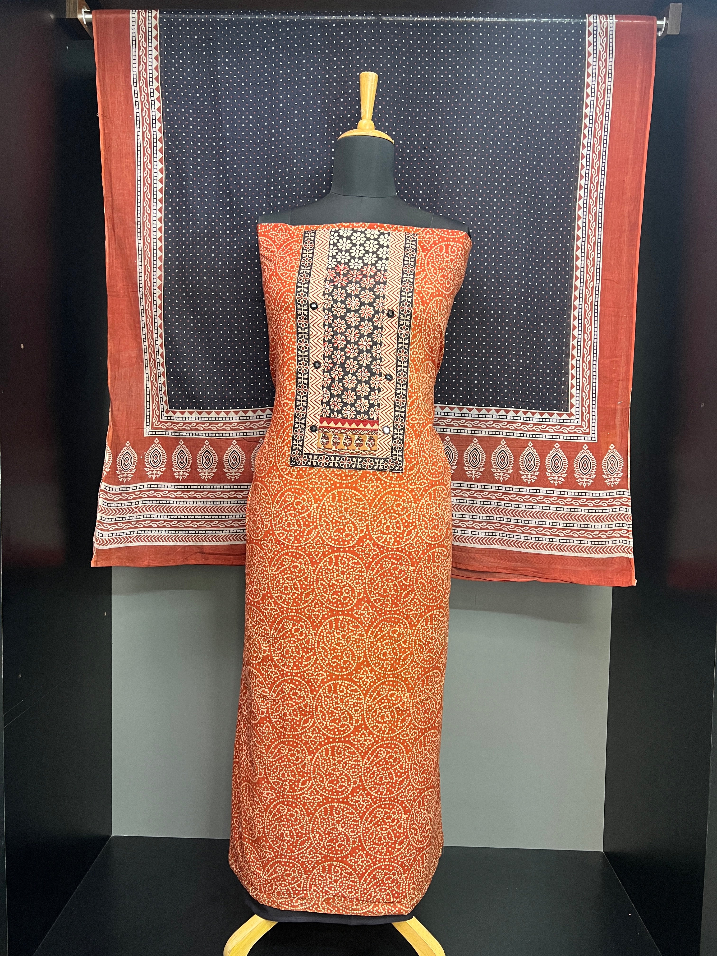 Bandhani Printed Cotton Salwar Set | SW2351