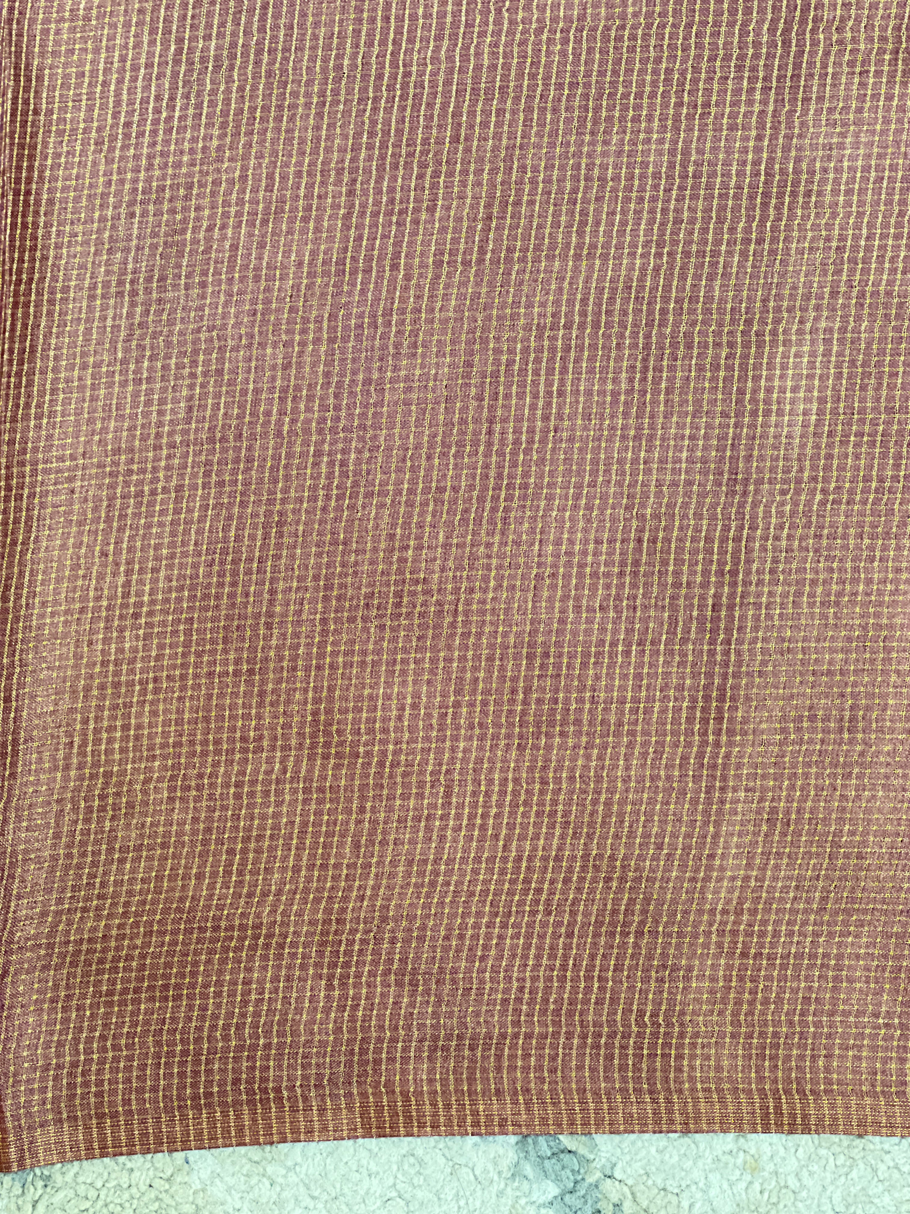 Tissue Check Pattern Tussar Saree | YNG1599