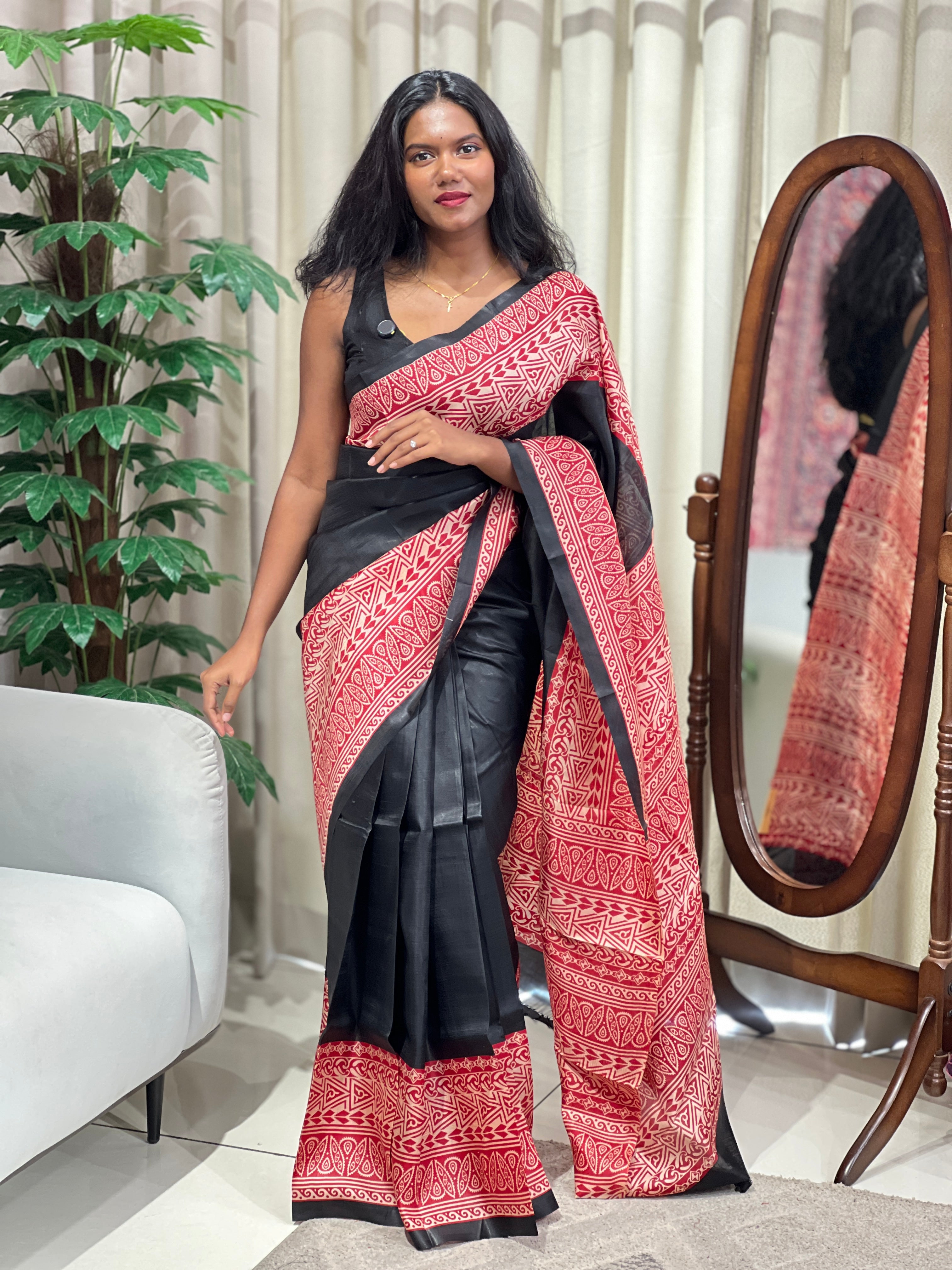 Digital Printed Tussar Saree | NLM239