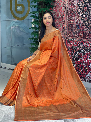 Antique Golden Zari &Thread Woven Banarasi Silk Saree | KSS109
