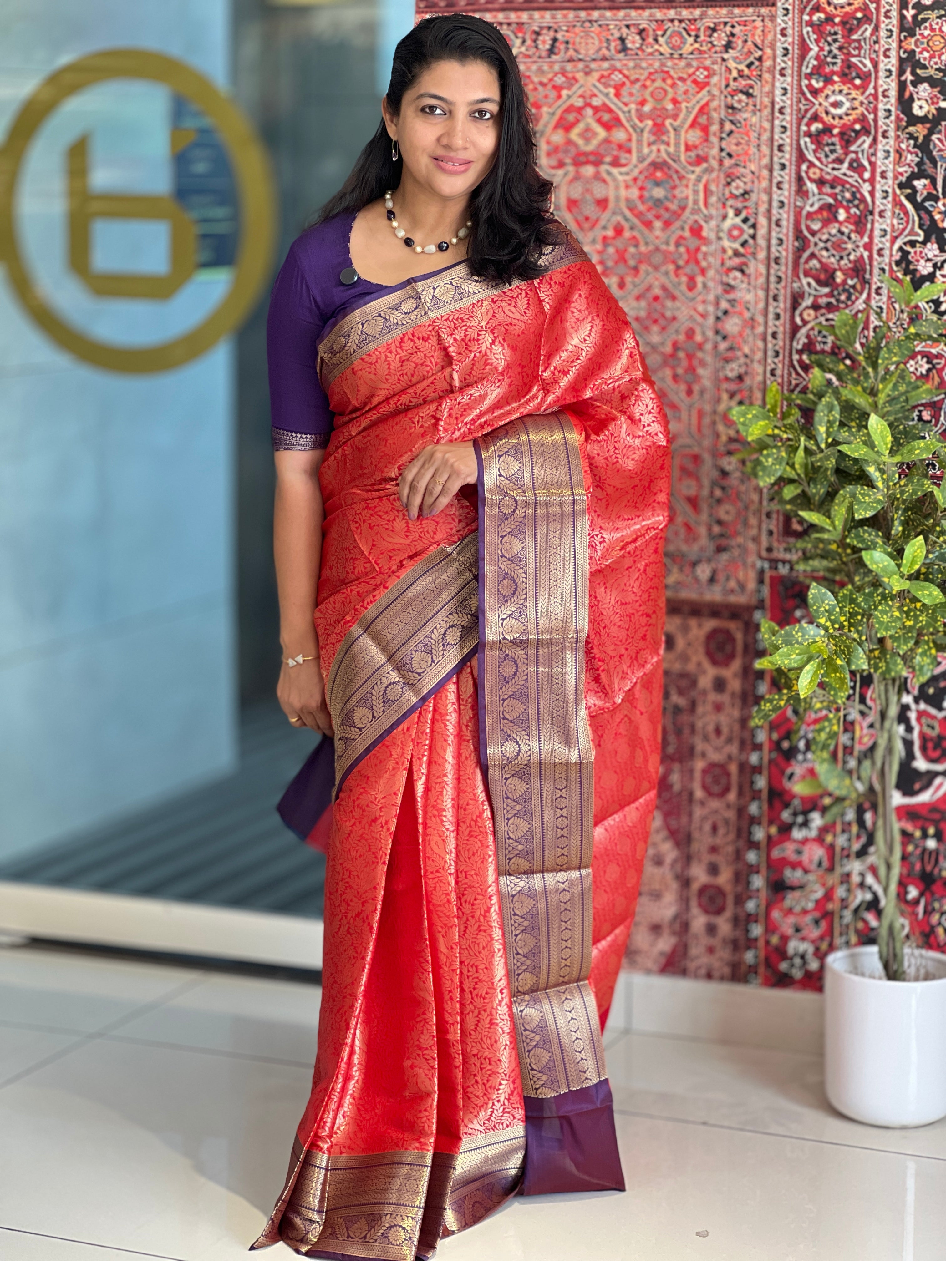 Floral Weaving Pattern Semi Silk Saree | NN246
