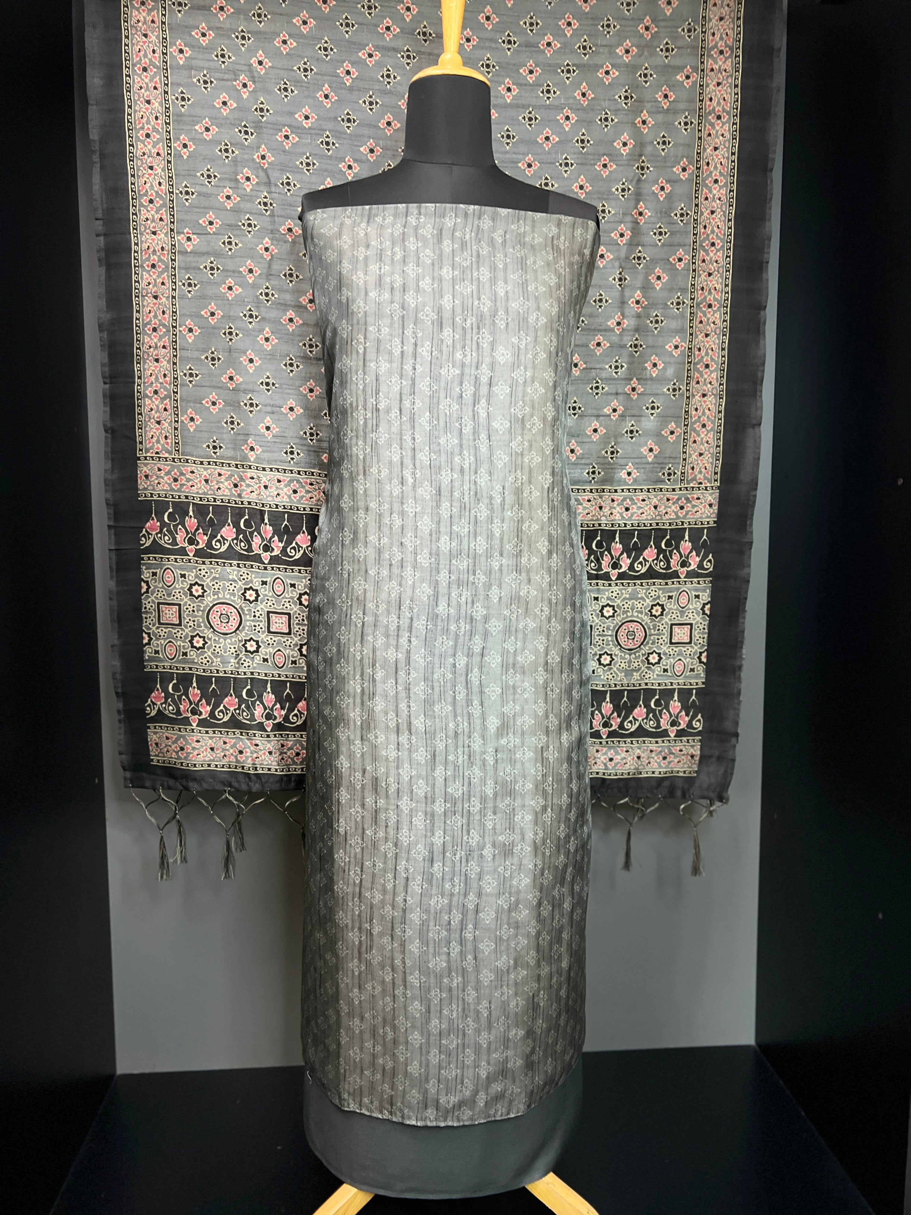 Printed Semi Tussar Salwar Set | SP193