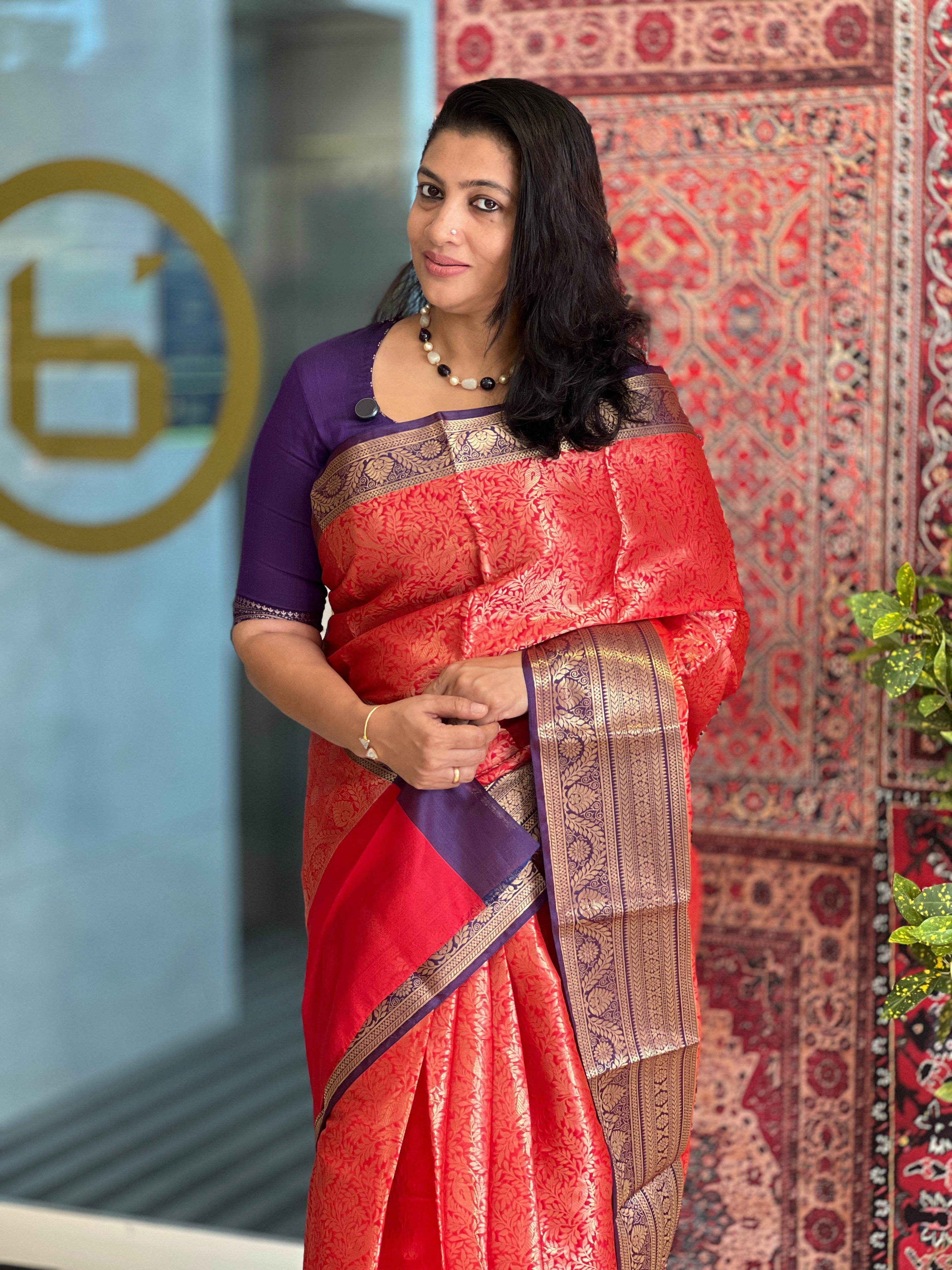 Floral Weaving Pattern Semi Silk Saree | NN246