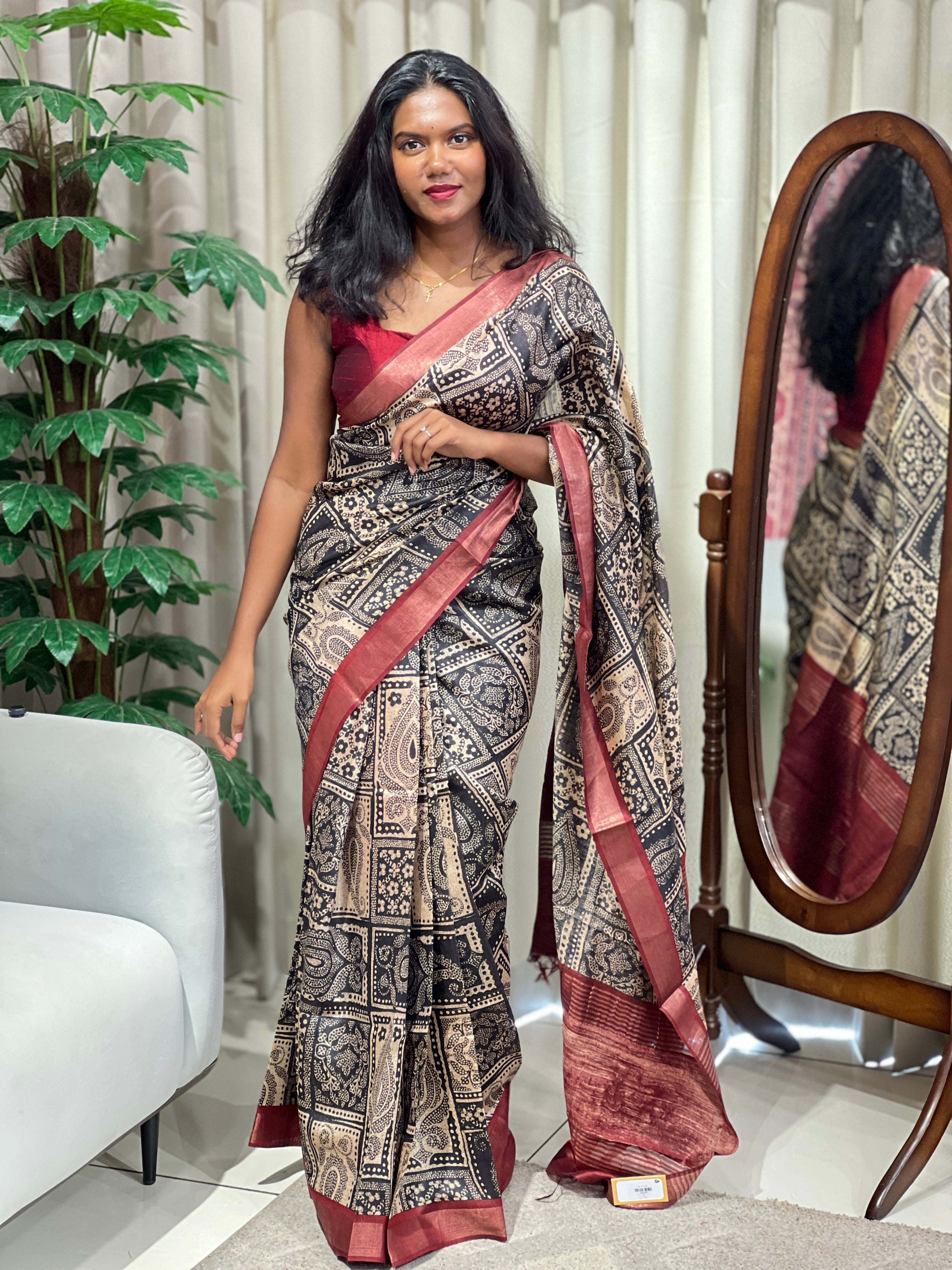 Digital Printed Tussar Saree | NLM236