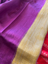 Red Color Stripe Weaved Tussar Geecha Saree | YNG305